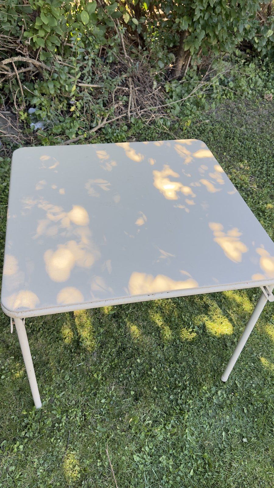 Cosco Folding Card Table + 4 Padded Chairs – 5-Piece Set, Beige - photo 3