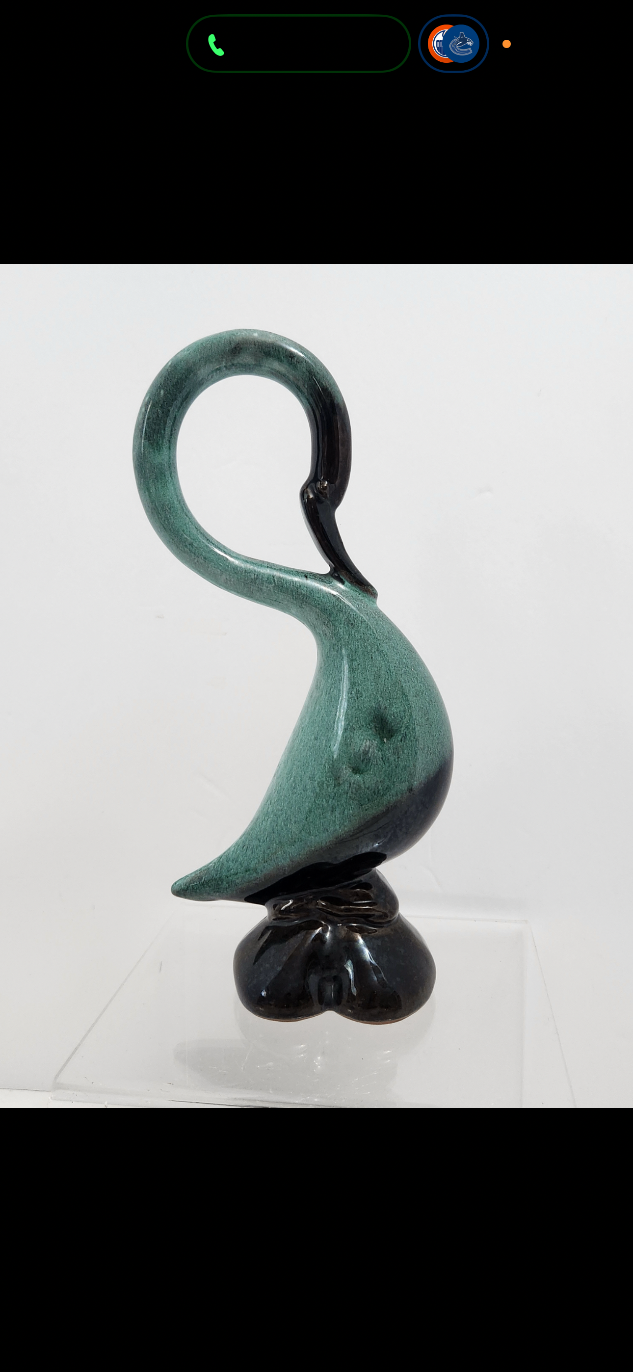 Vintage Ceramic GLAZED Swan Figurine