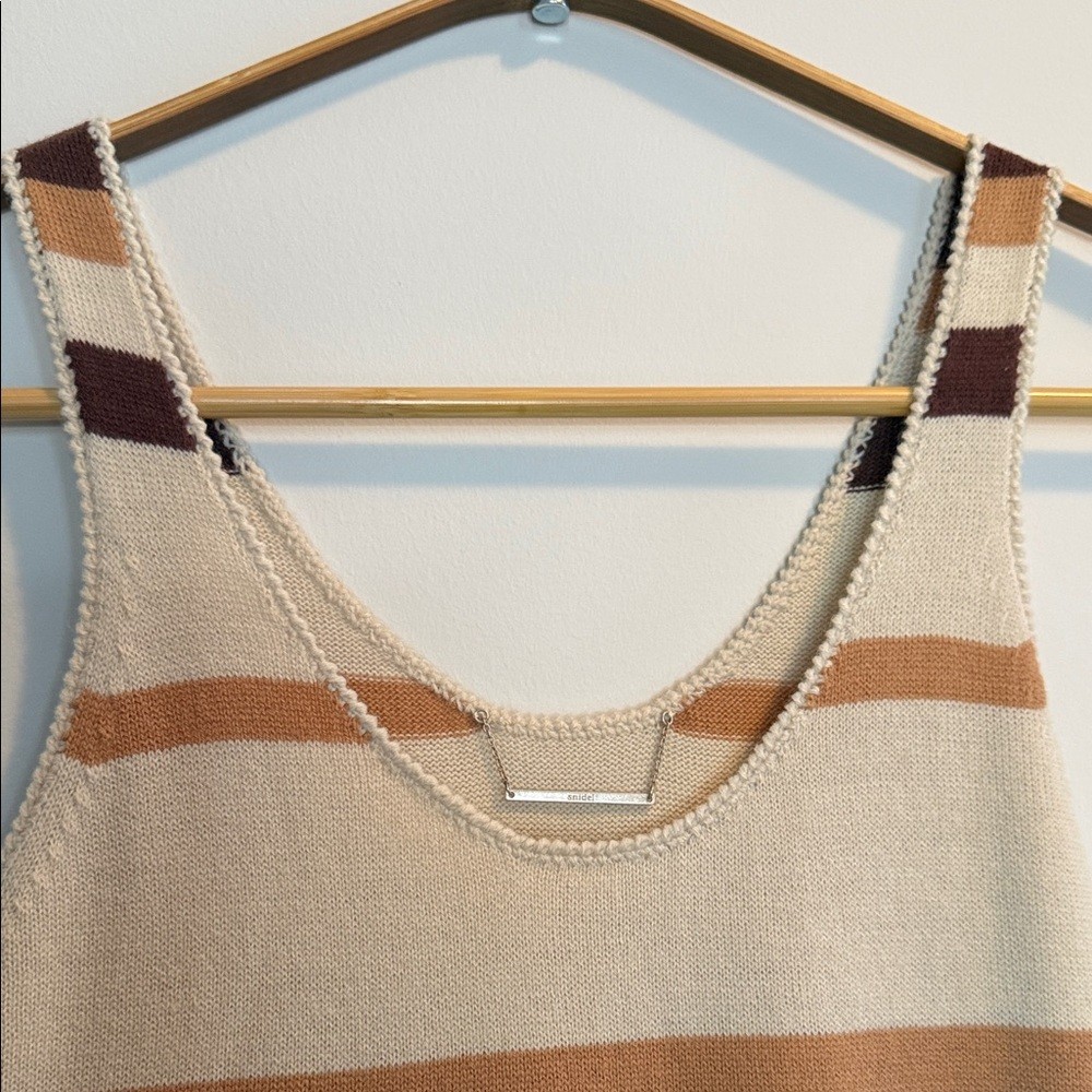 BNWT Wool Blend Knit Striped Maxi Dress in Brown and Cream - photo 3