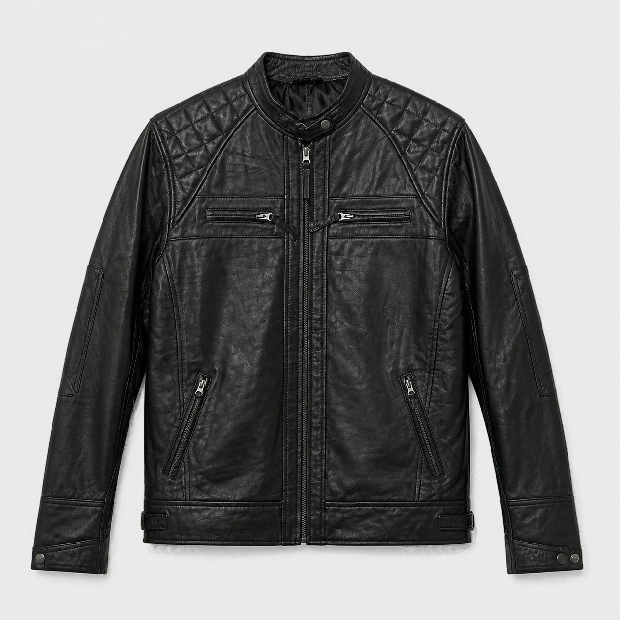 JKT-064 — Men's leather moto jacket — brand new, size M - photo 2