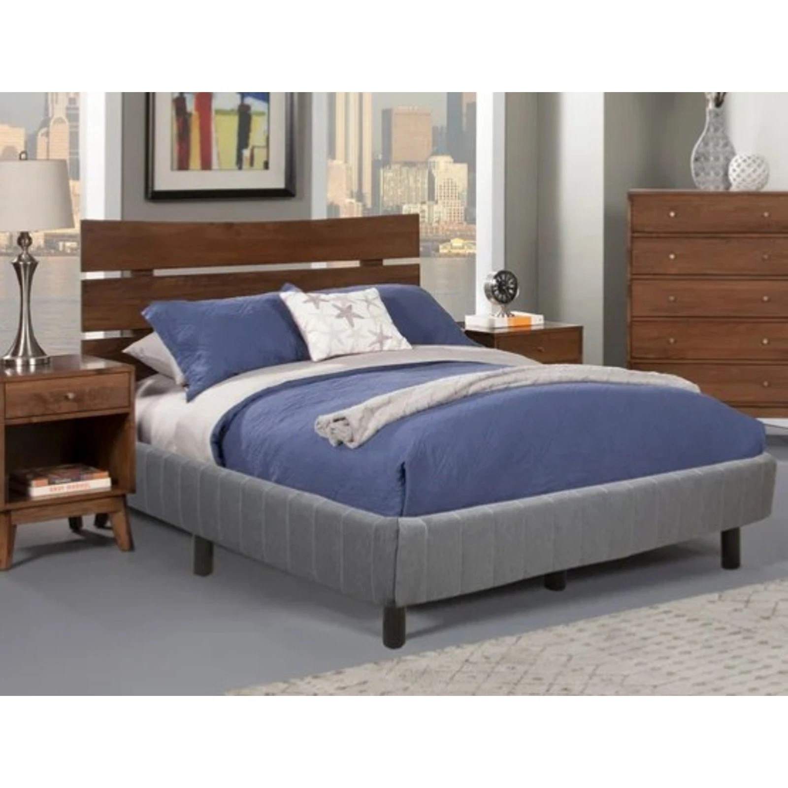 EnForce Queen 7in Metal Bed Foundation w/ Headboard Brackets