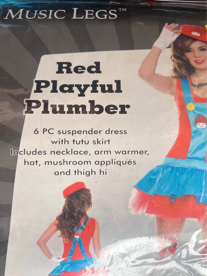 Music Legs Red Playful Plumber Costume XS - photo 2