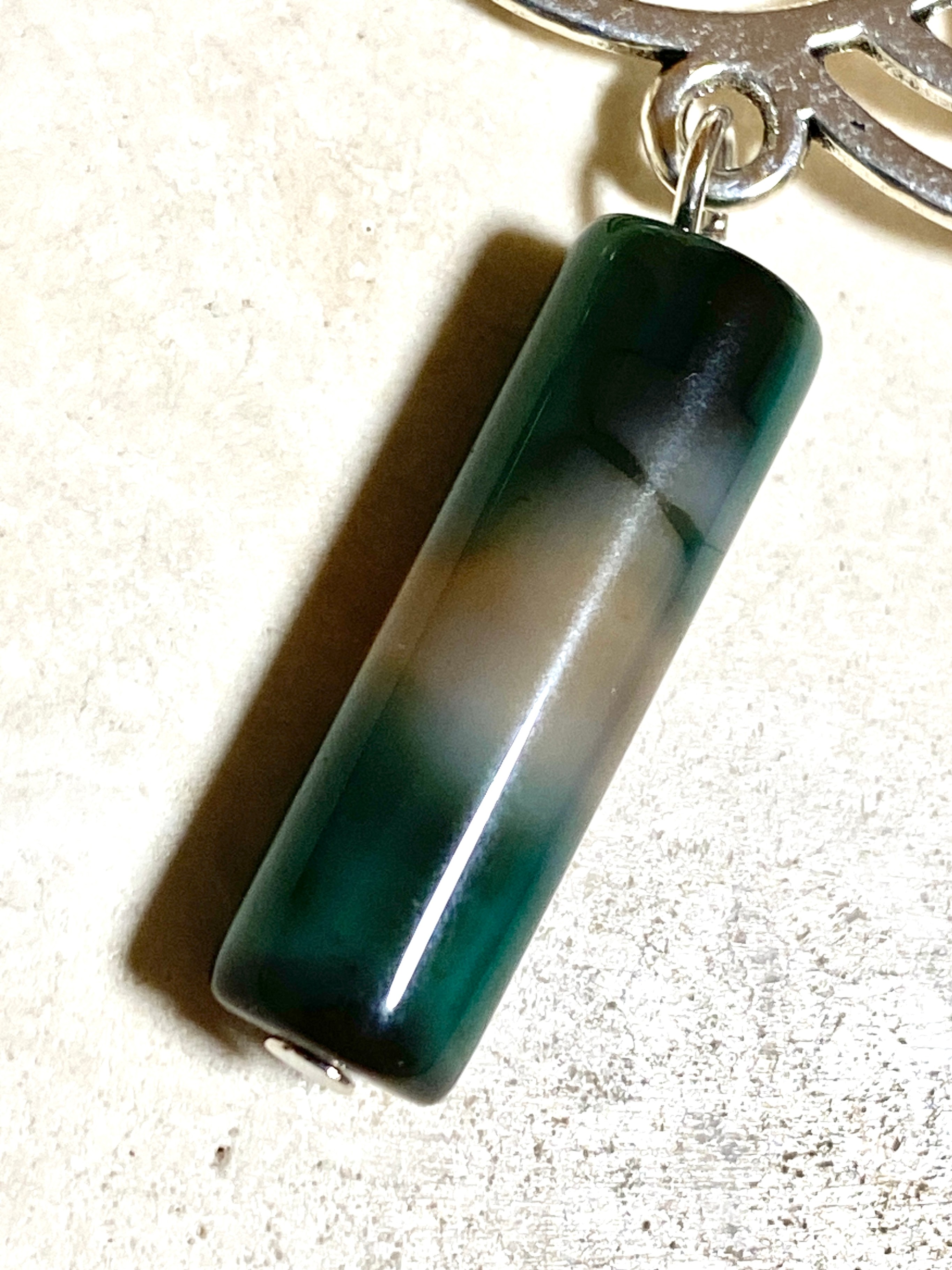 Multi-colored Dyed Agate Triqueta Earrings, Sterling Silver Hook - photo 5