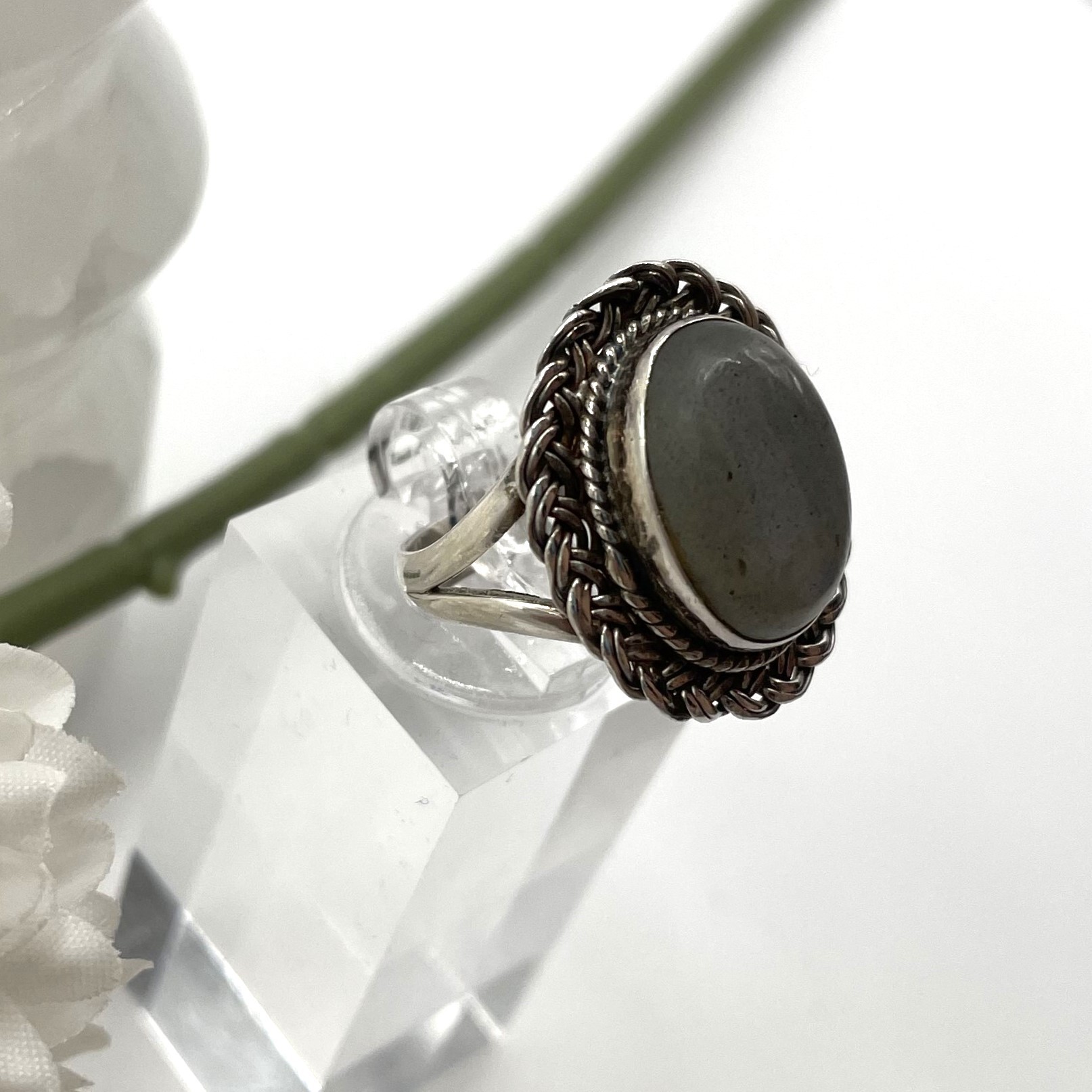 Vintage Labradorite Sterling Silver Ring (Size 5) - photo 3