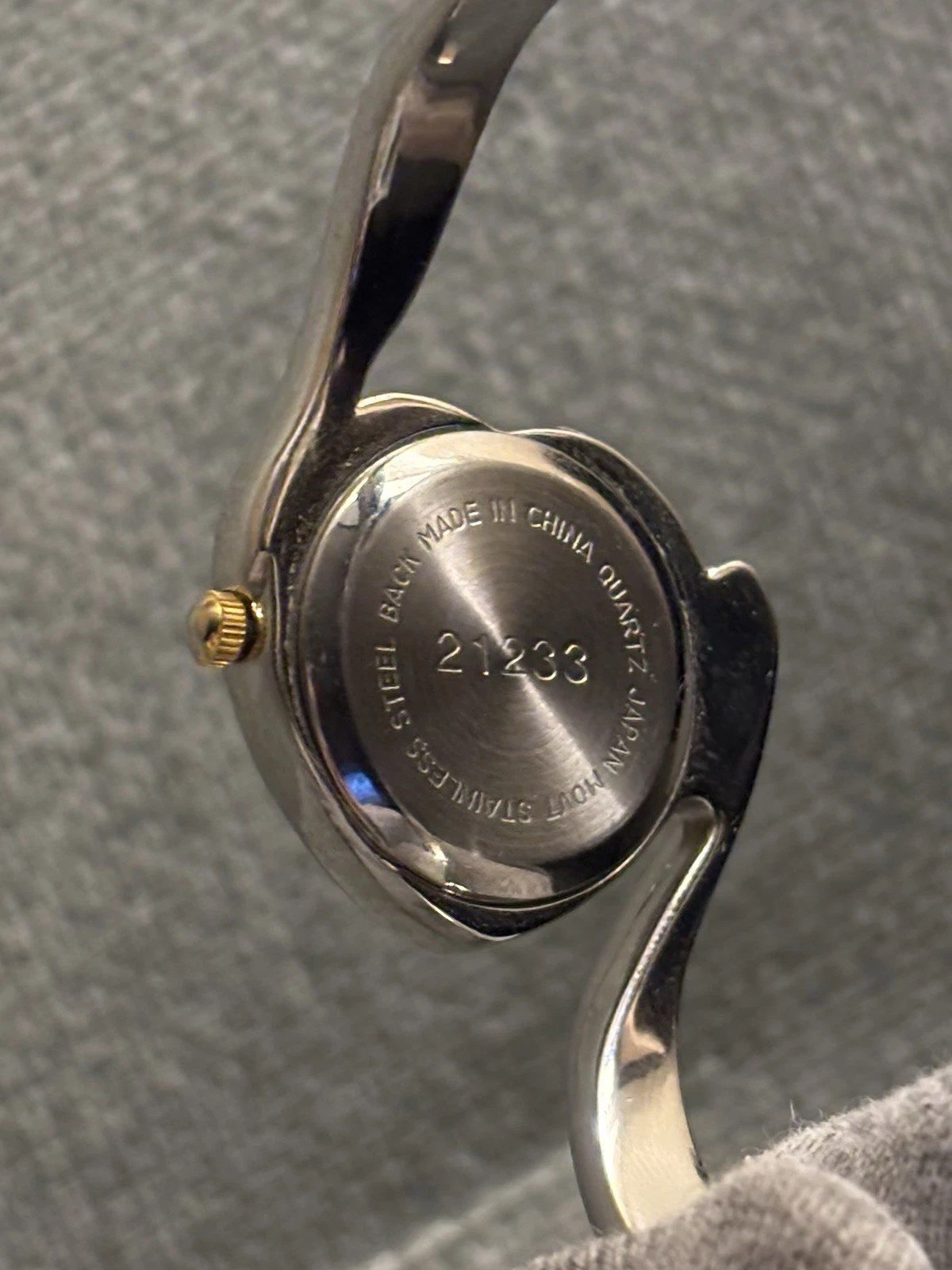 Silver-Tone Heart Quartz Watch Cuff, Gold-Tone Accents - photo 3