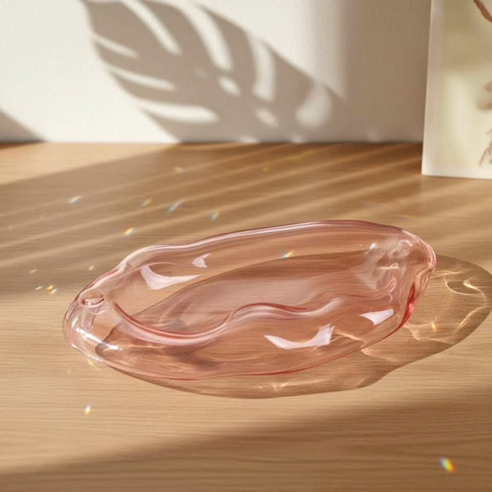 Wave Glass Incense Holder, Ash Catcher Tray