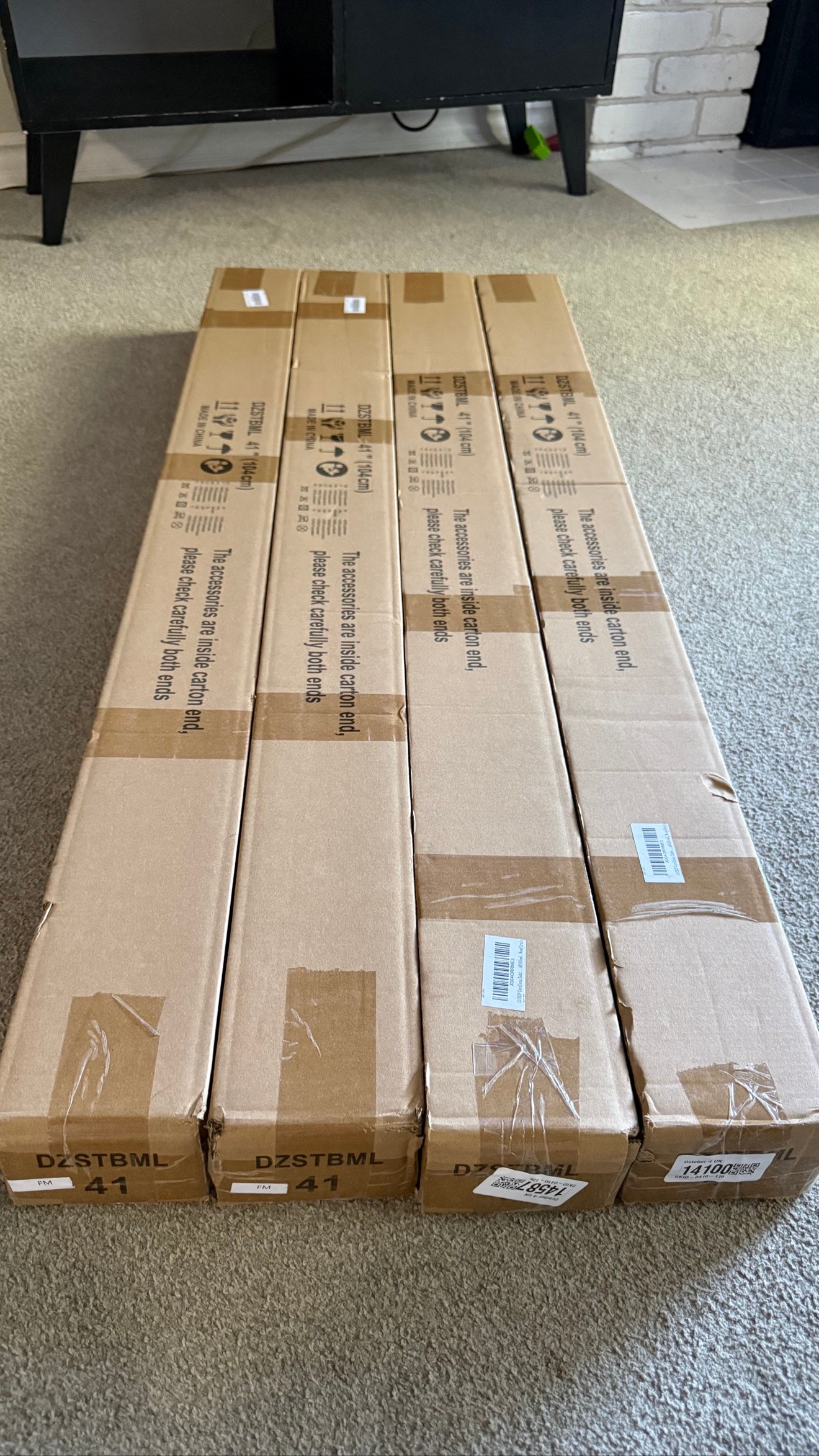 4X 41"W x 72"H Cordless Zebra Blinds, Wood Grain - photo 2