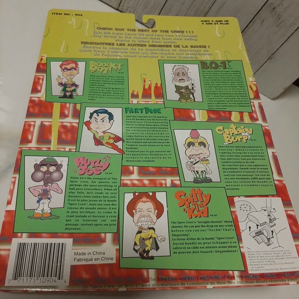 Rare The Spew Crew B.O-1 Action figure and CD by wow wee 1997 - photo 5