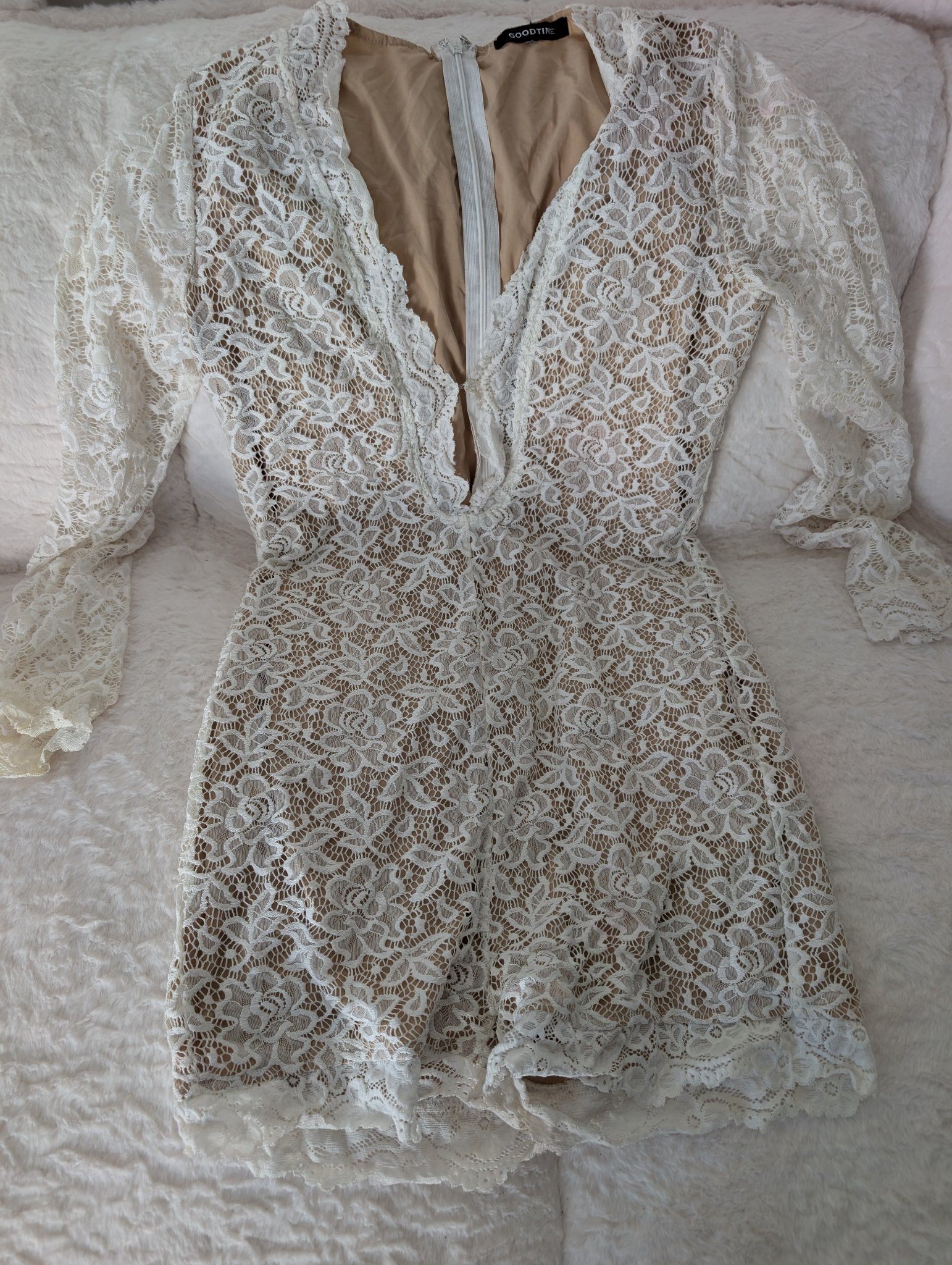 White Lace Mini Dress
