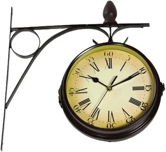 Portclocks London Wall Clock Antique Double-Sided Station