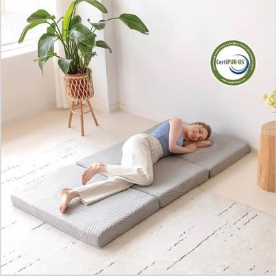 New 4in Tri-Folding Memory Foam Mattress, Twin Guest Bed