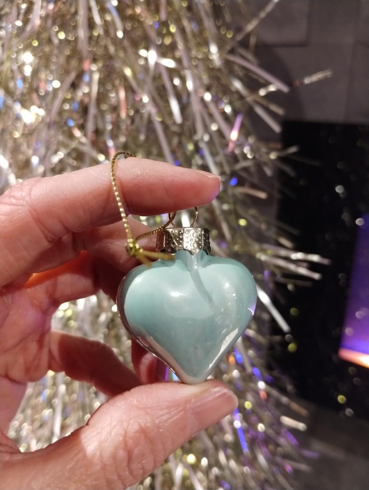 Elegant Glass Heart Ornaments - Christmas / Valentines Day 12pcs - photo 3