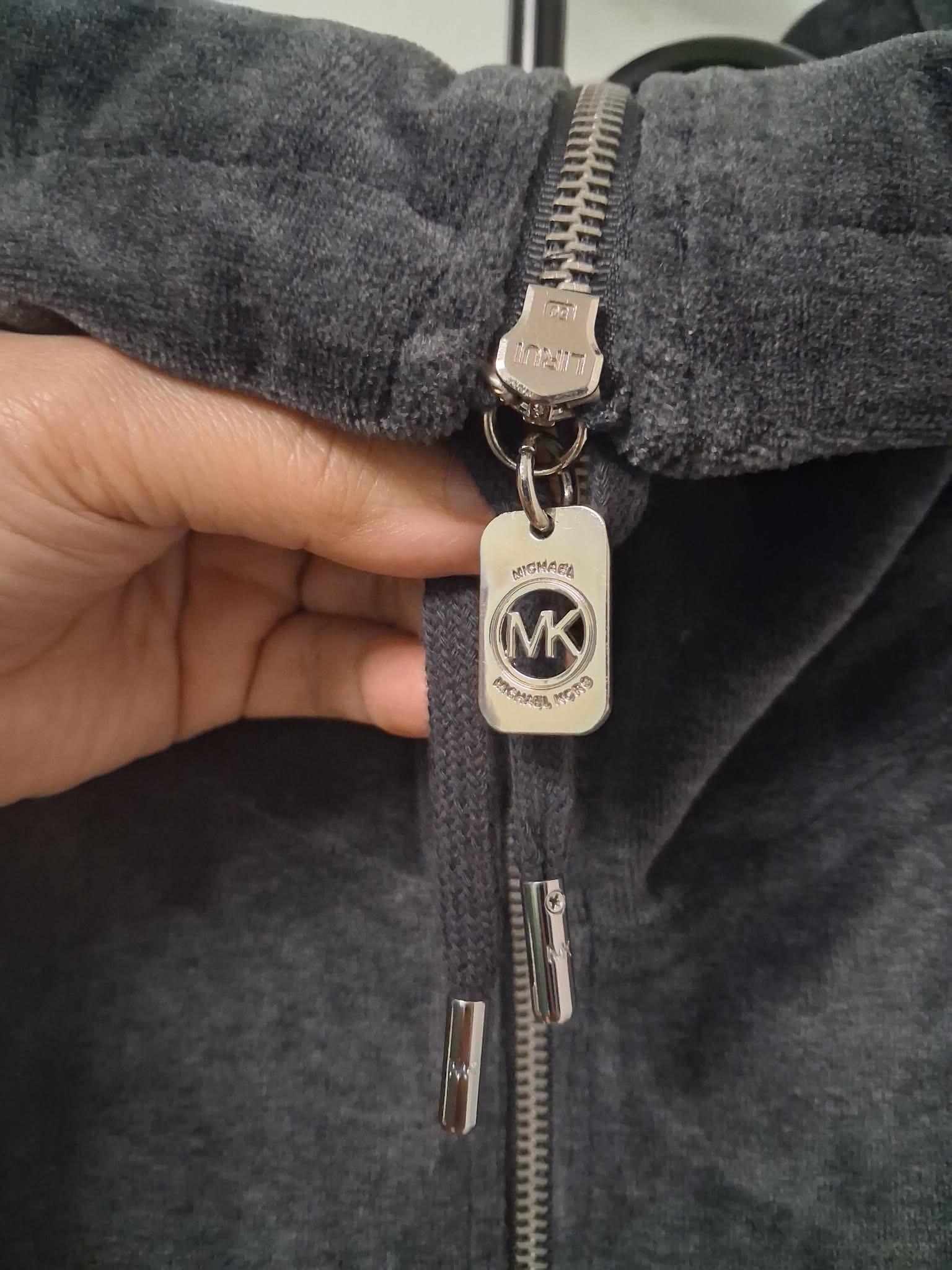 Michael Kors Gray Velour Full Zip Jacket - Excellent Condition - photo 2