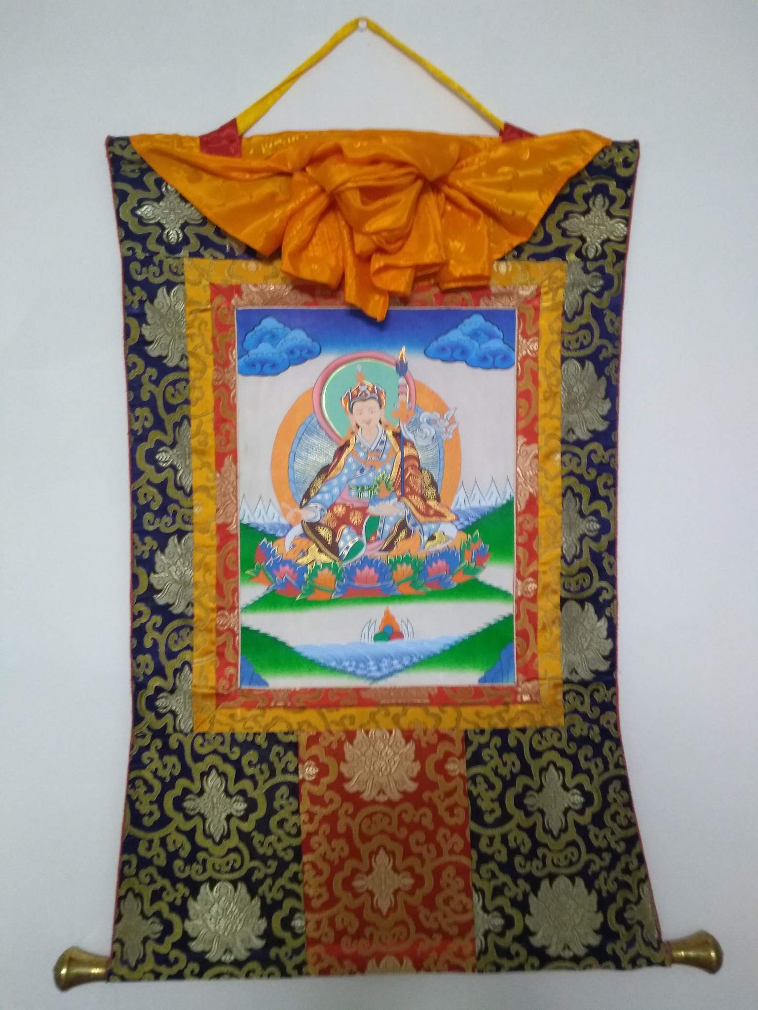 Nepalese Padmasambhava Thangka – Silk Brocade - photo 2
