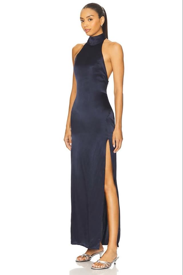 Revolve Navy Blue Backless Halter Dress, XS - photo 3