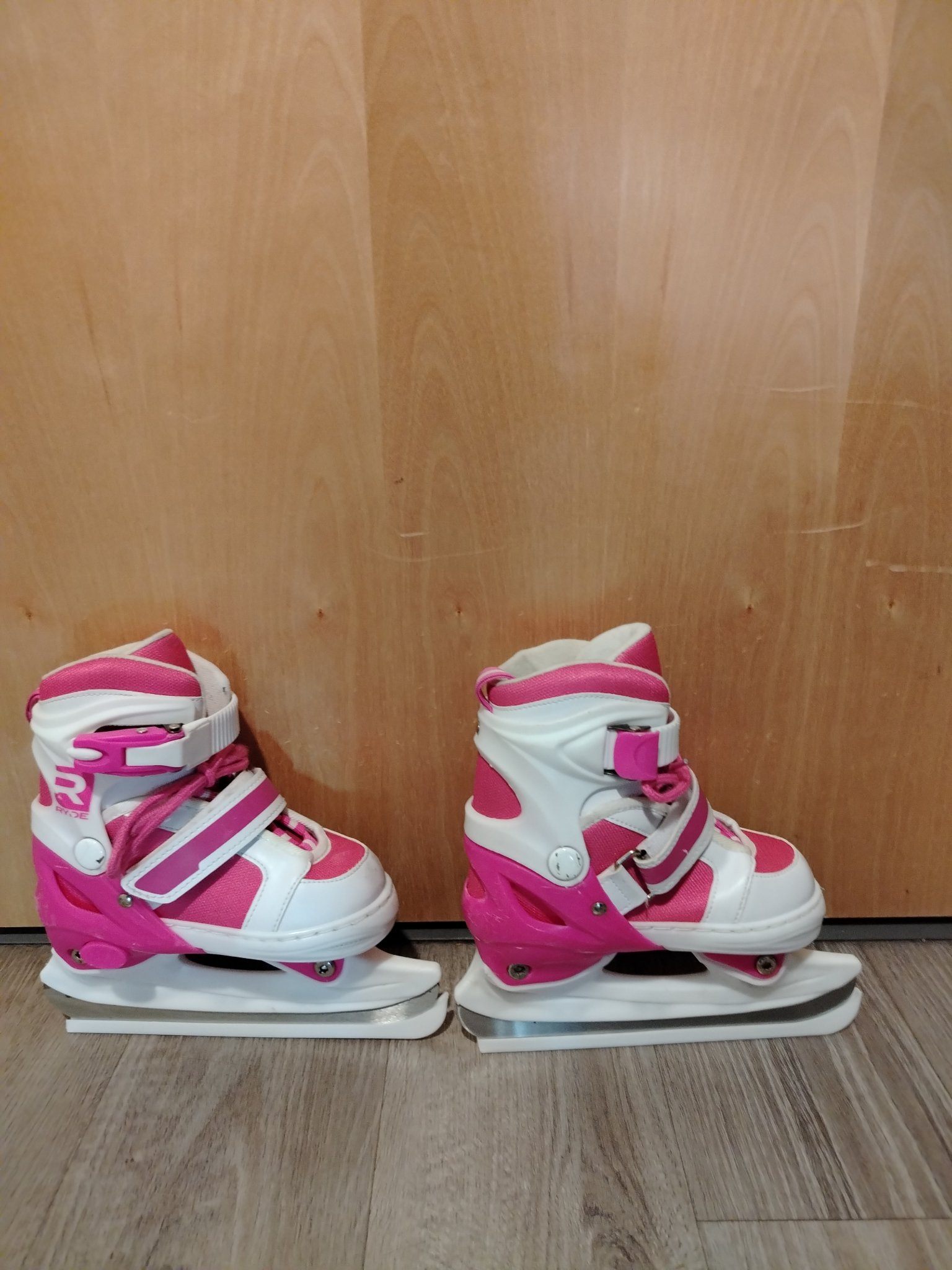 Kids Ice Skates - RYDE Adjustable (Youth Y12-2), Pink/White