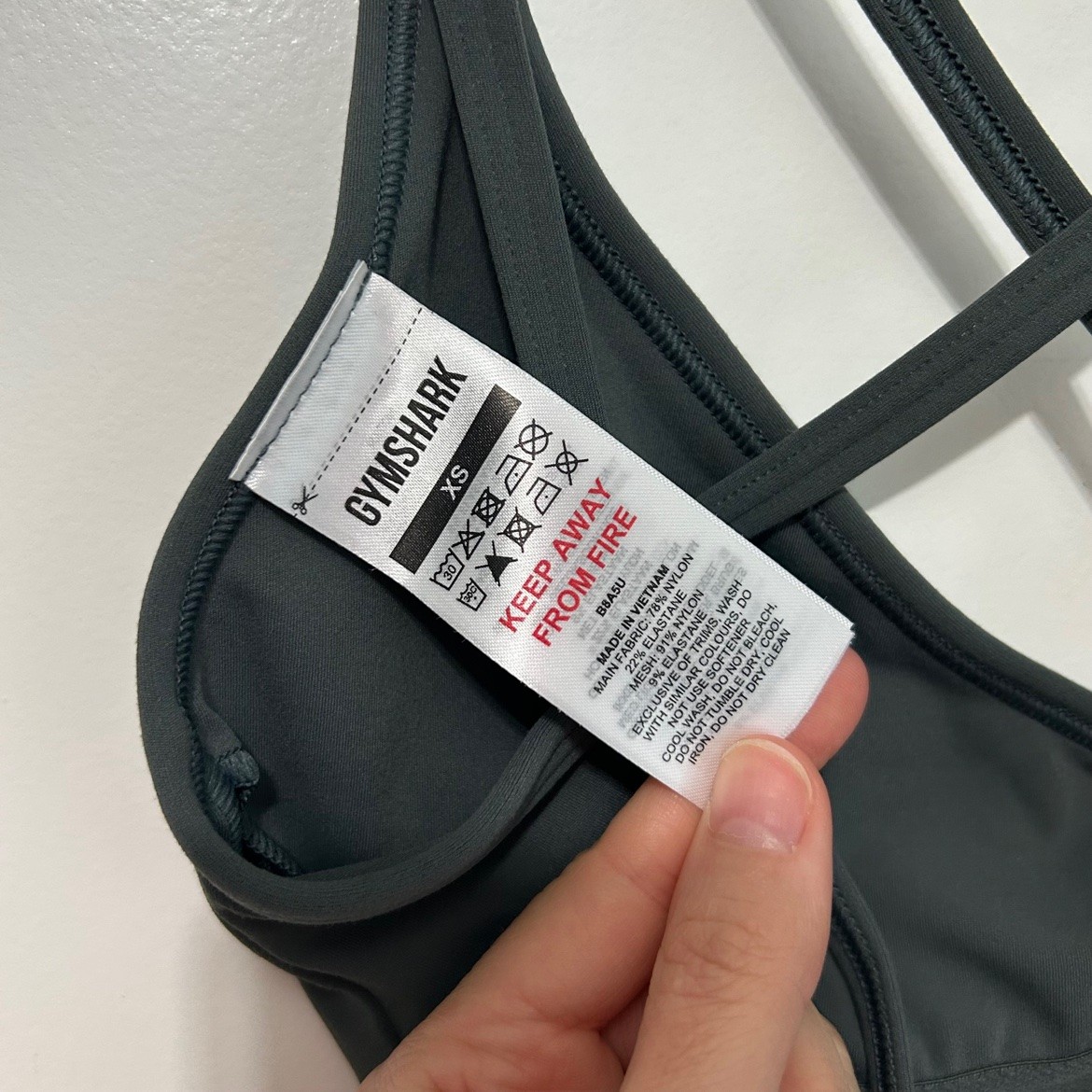Gymshark Black Strappy Sports Bra – Size XS, Used Like New - photo 5