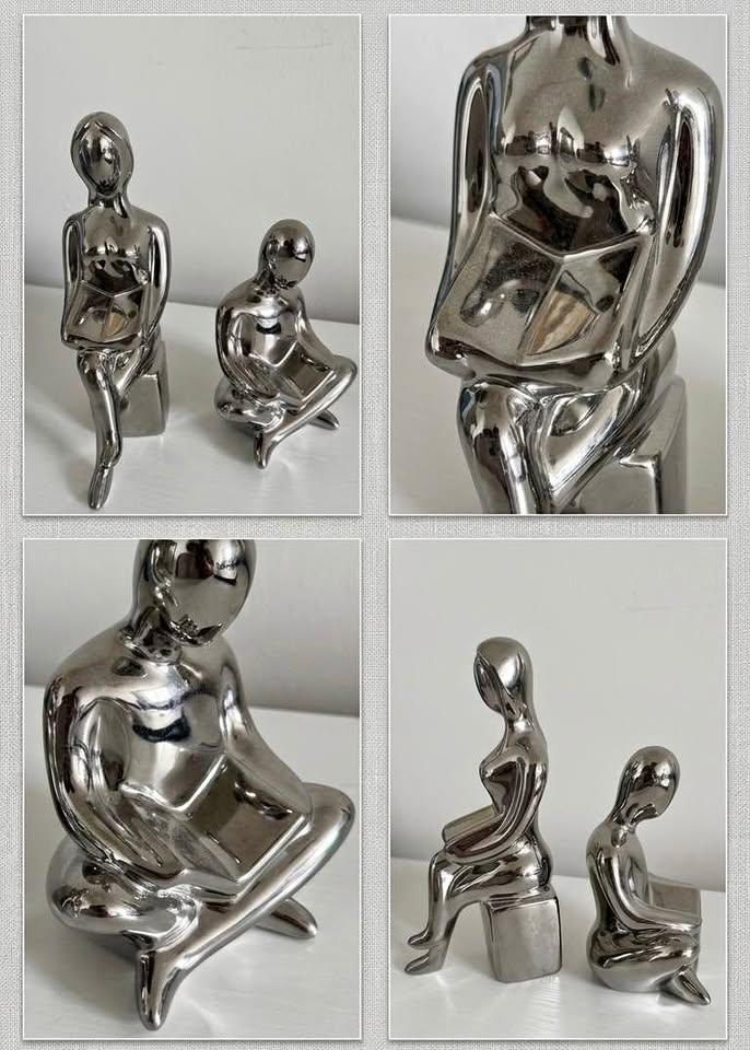 Silver Metal Bookends – Heavy Duty Book Ends | Bookshelf & Home