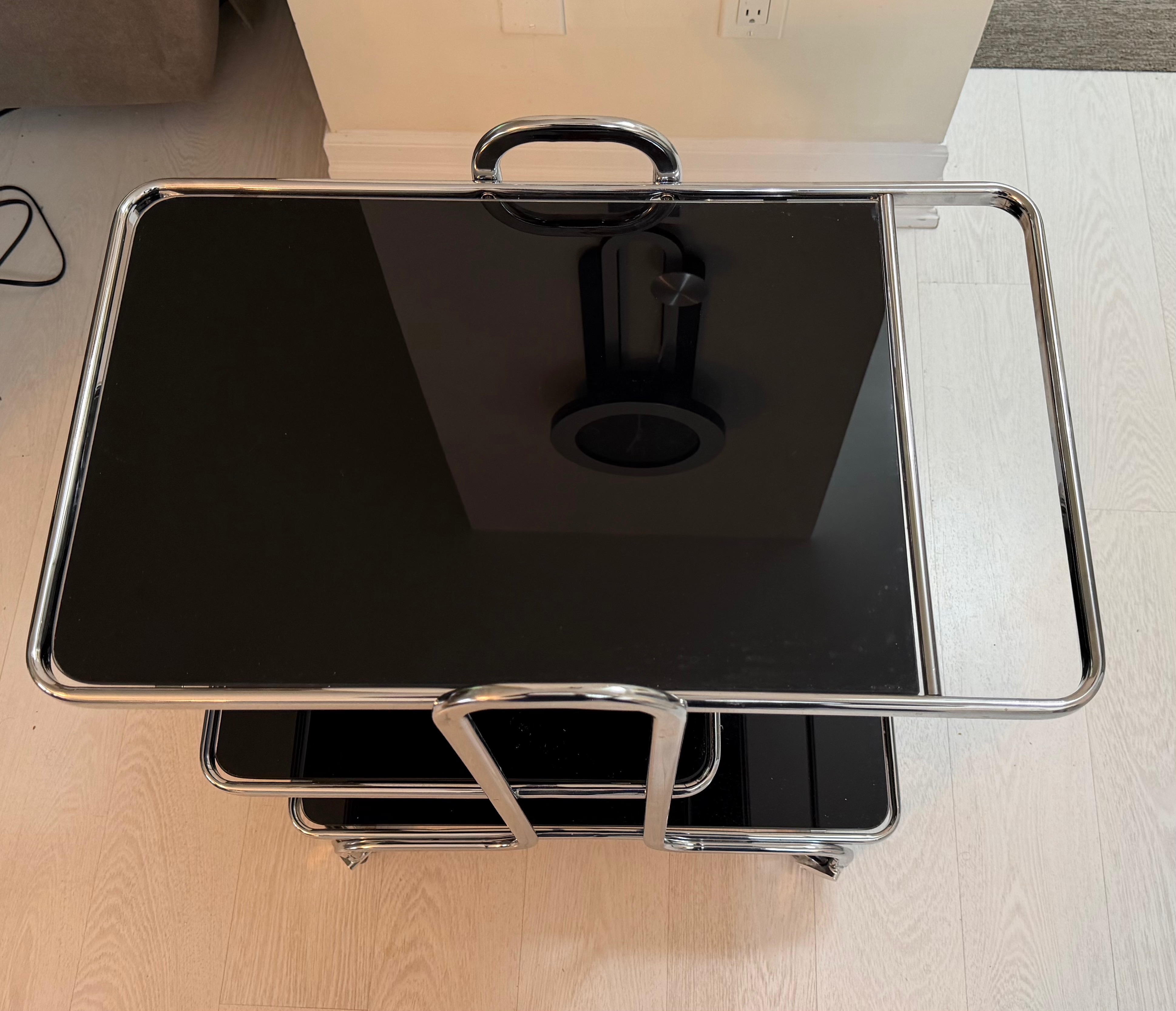 Modern Glass 3-Tier Rolling Bar Cart - photo 4