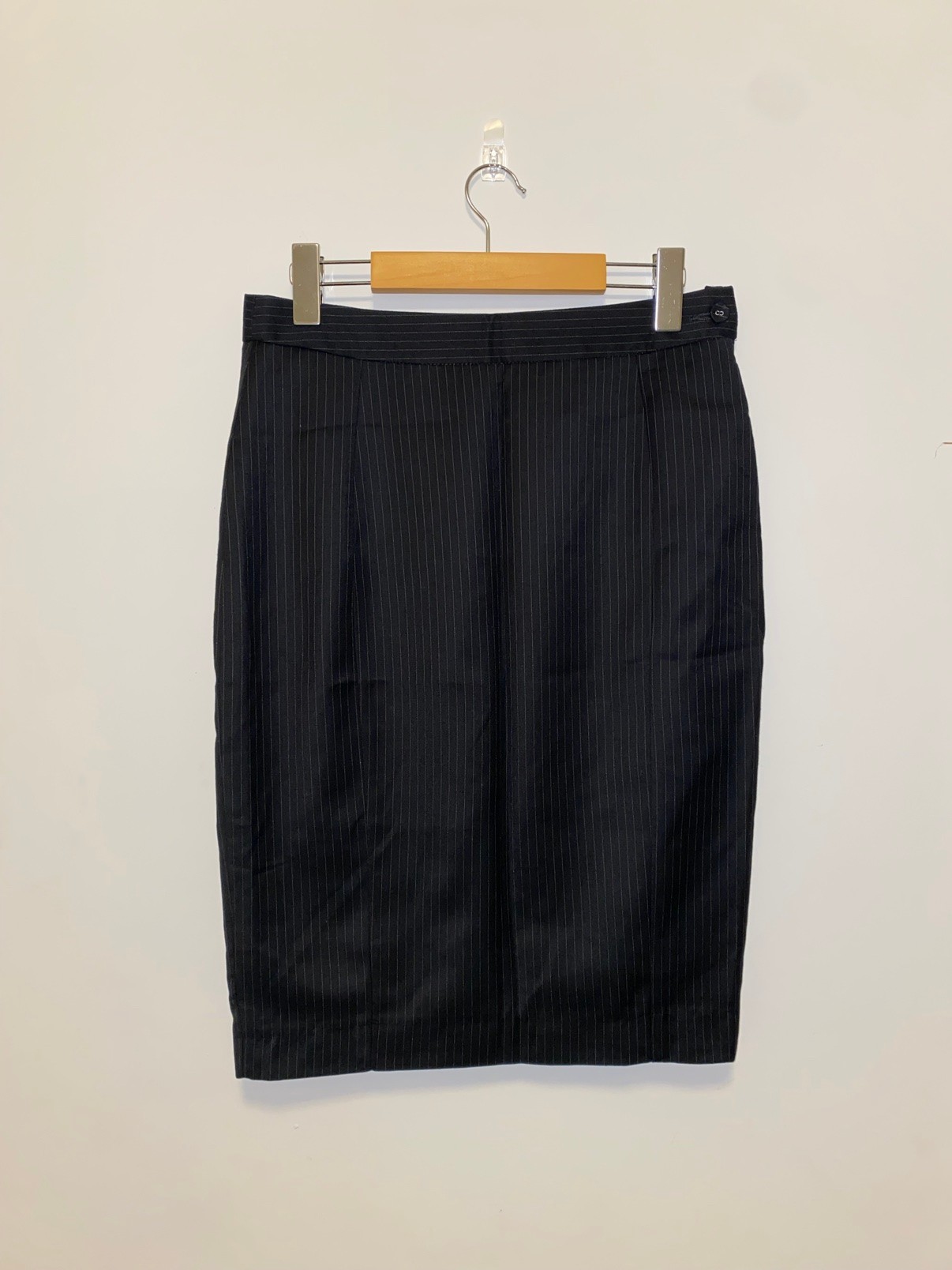 Van Heusen Black Pinstripe Pencil Skirt, 30" Waist