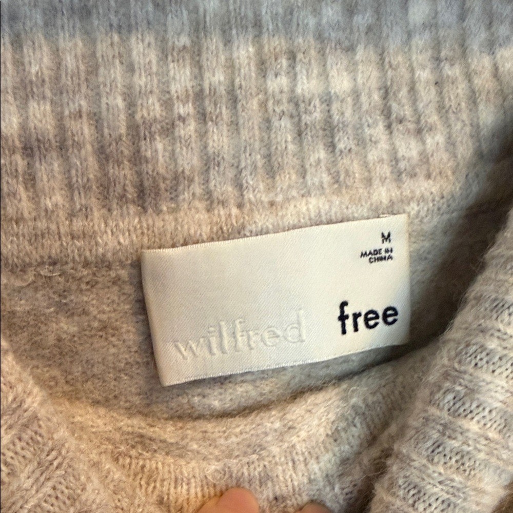 Wilfred Off-Shoulder Heathered Sweater Alpaca and Wool Blend - photo 2