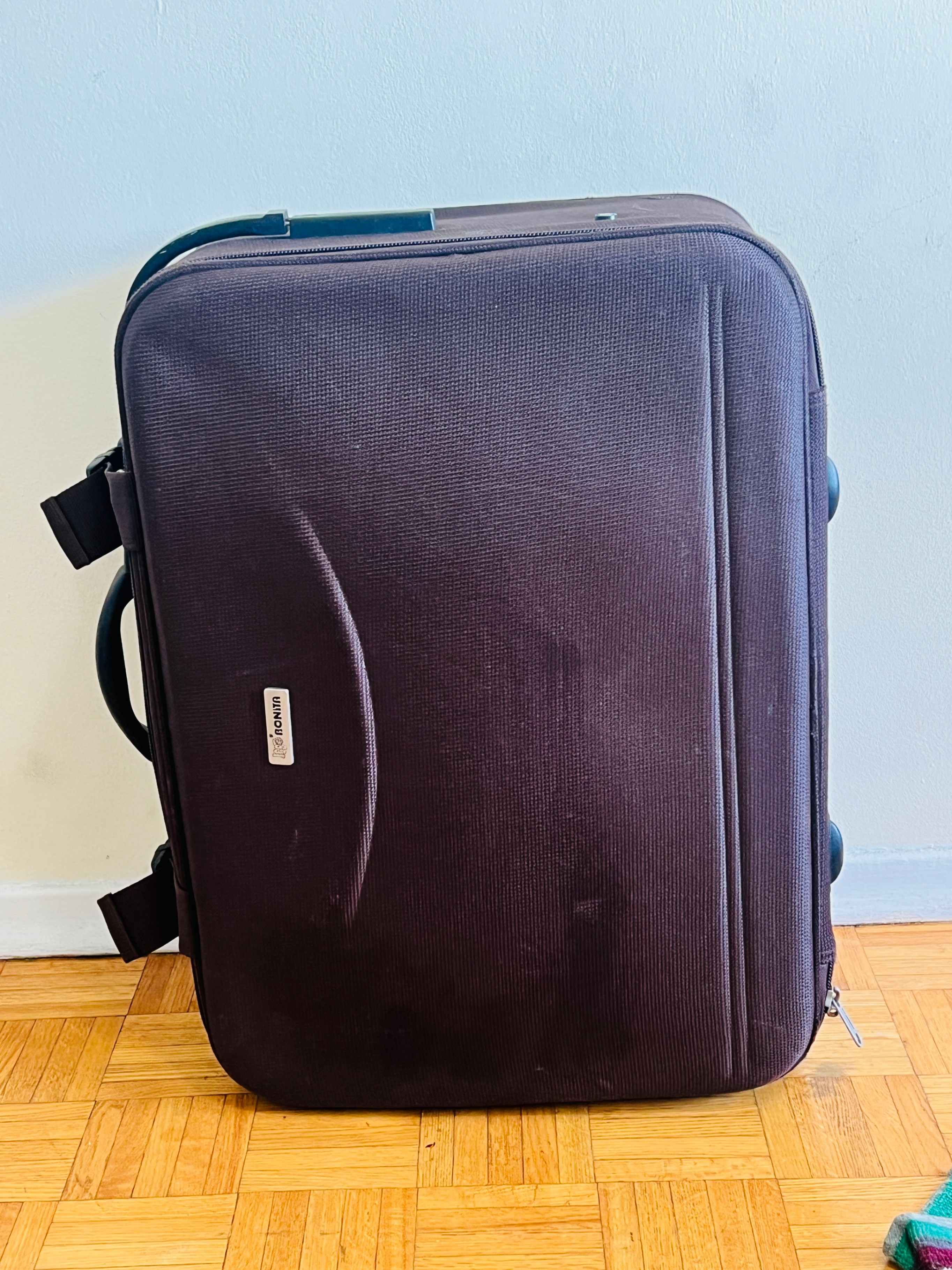 Big Brown Luggage travel Trolley bag with wheels 60x45x28 cm