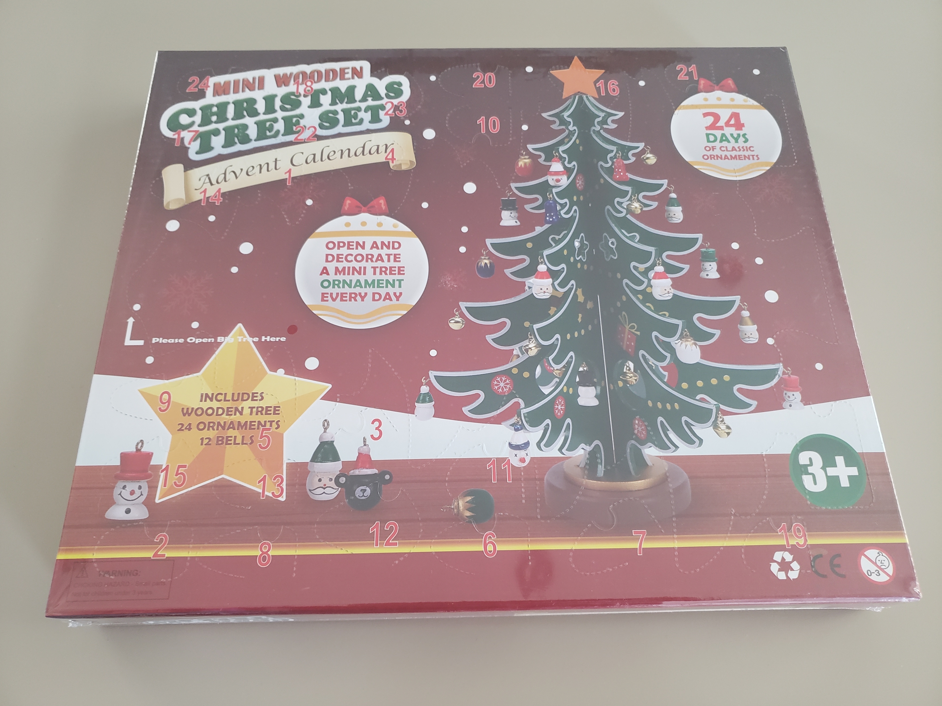 Advent Calendar: mini tabletop wooden Christmas tree set - photo 2