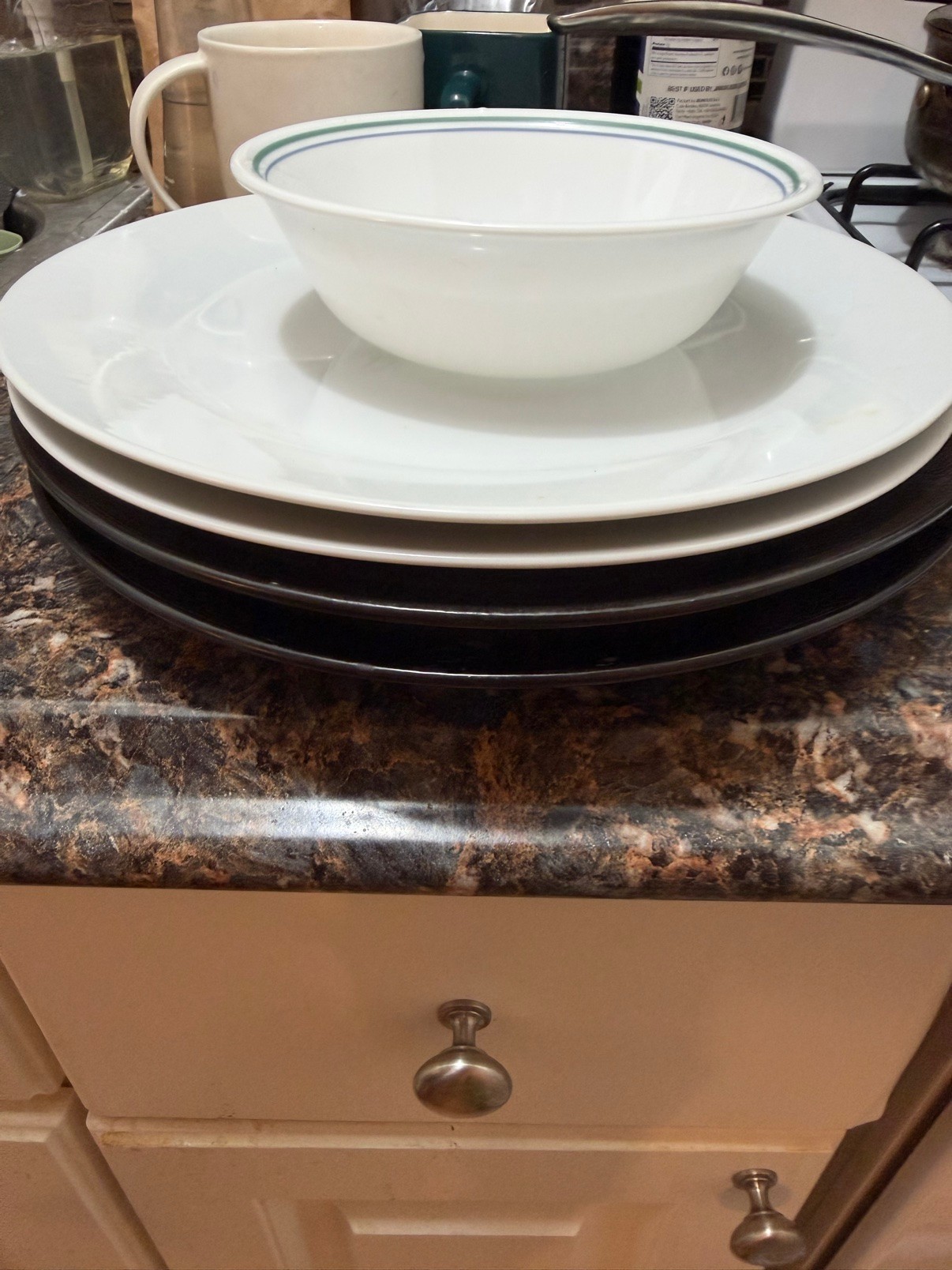 Large Dinner Plates $5 each - White and Brown
