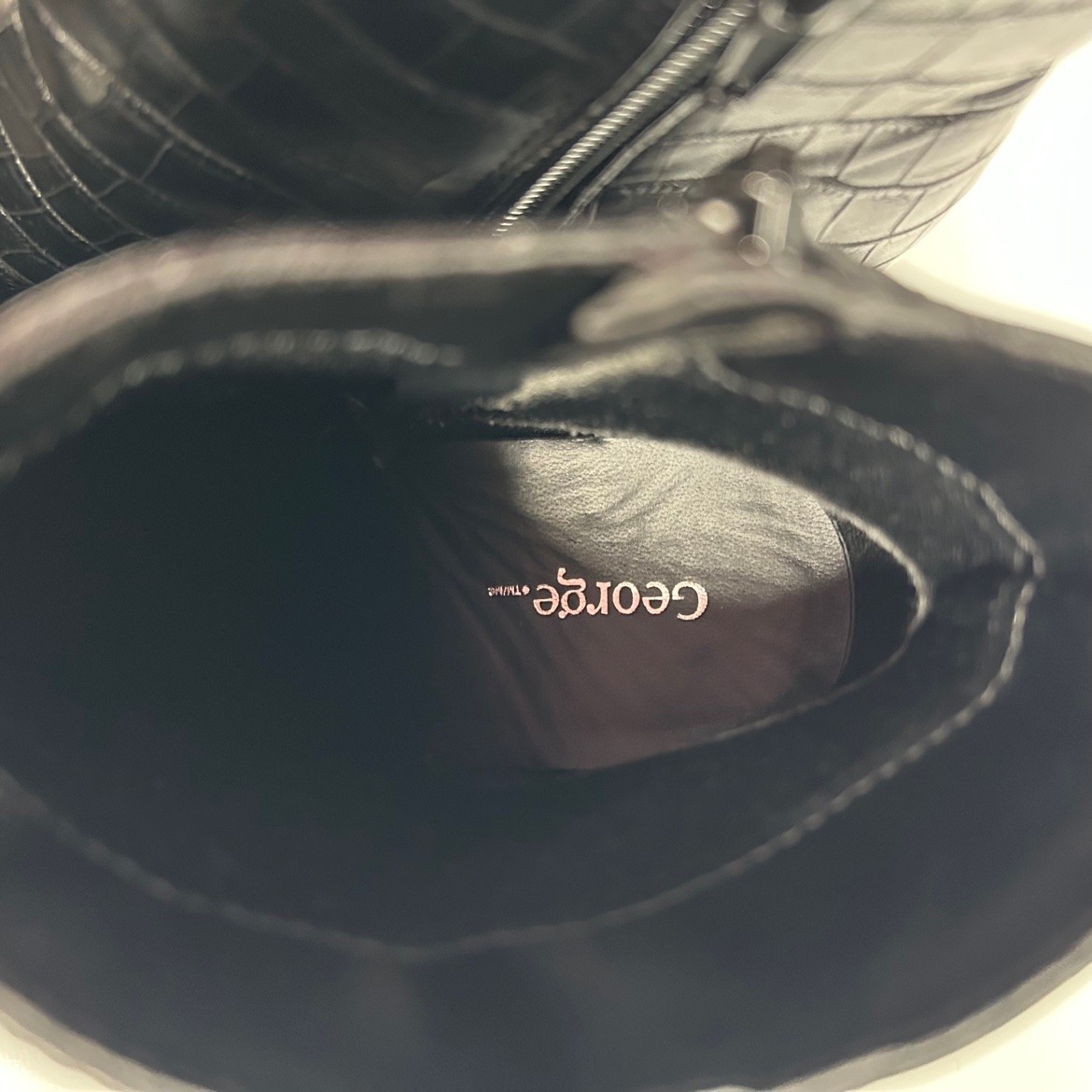 George Black Croc Ankle Boots – US 6, Like New - photo 5