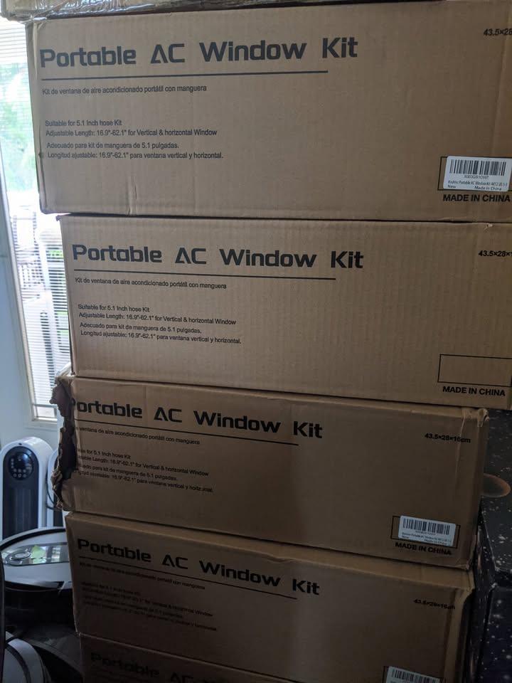 Portable Air Conditioner Window Kit, 5.1" Exhaust Hose - photo 2