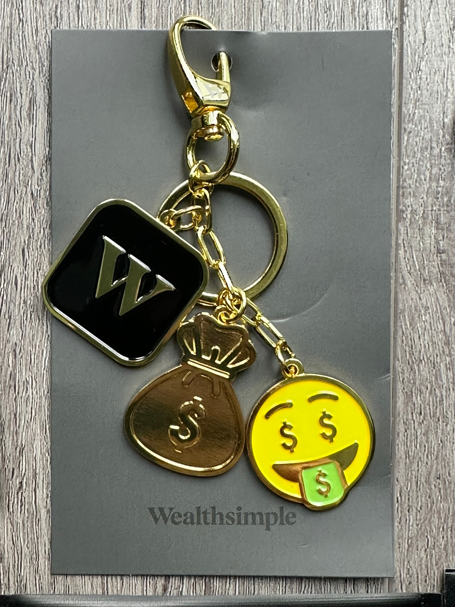 Wealthsimple Merch MagSafe Wallet Charm Keychain Leather Strap - photo 3