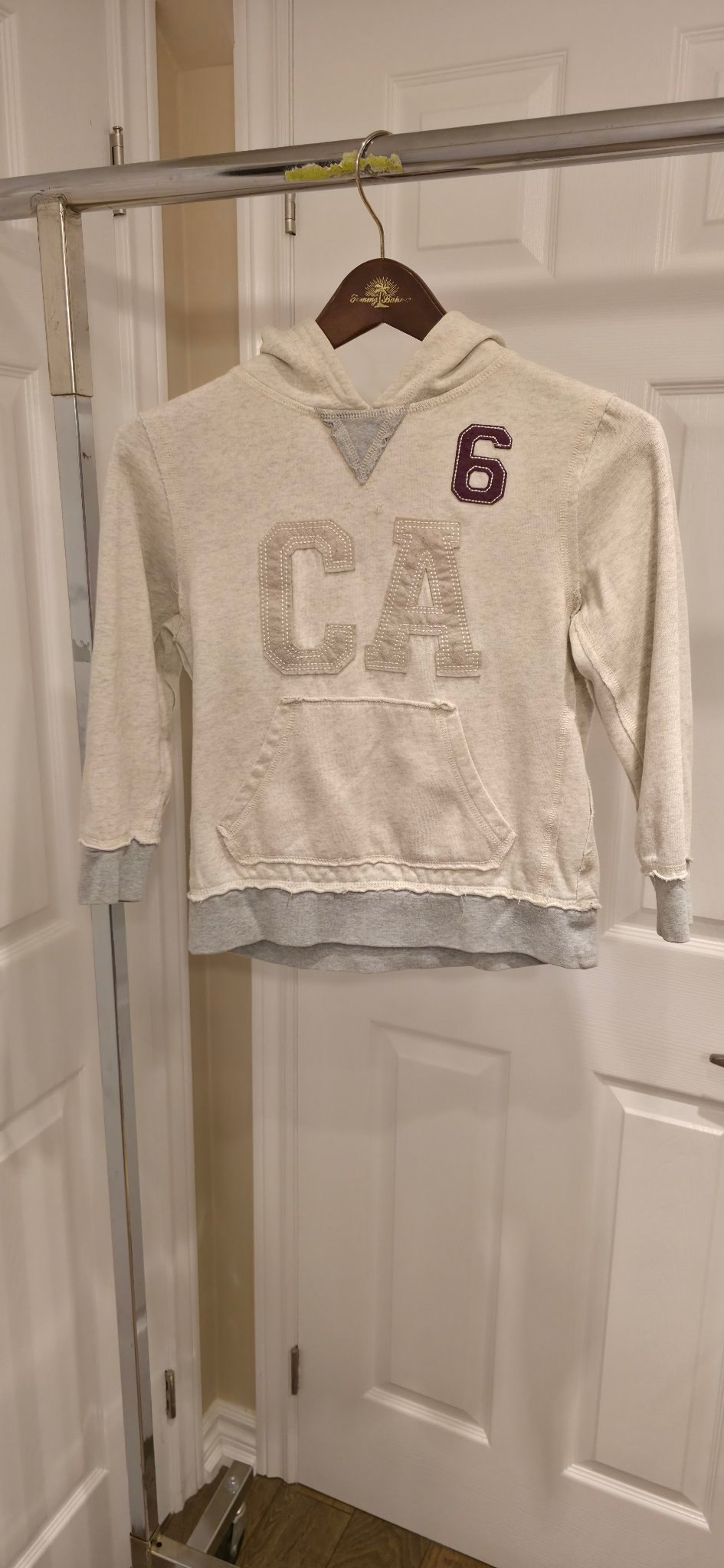 Kids Joe Fresh Kids cream hoodie "CA 6" size 6-7
