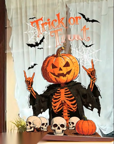 Scary Halloween Window Decals – Decor | No Glue | No Residue