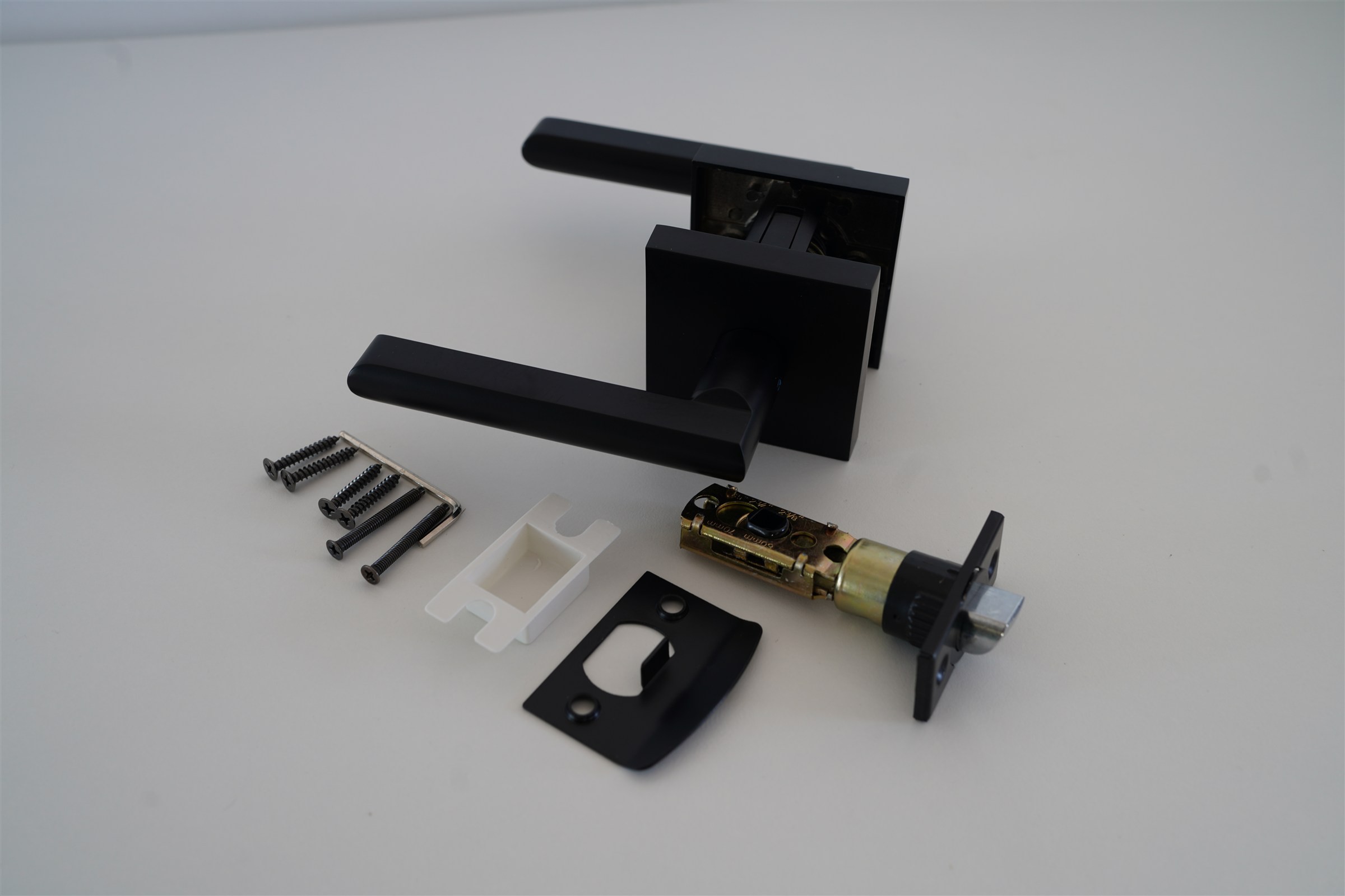 New KJ Flat Door Levers - Passage, Privacy, Dummy - Black/Nickel - photo 4