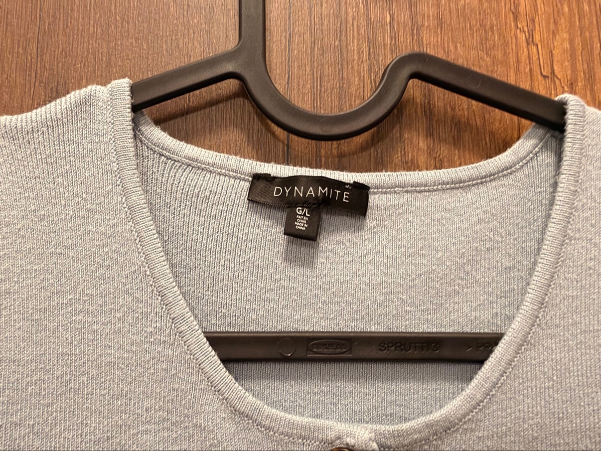 Dynamite Light Blue Button-Front Knit Vest, Size L - photo 4