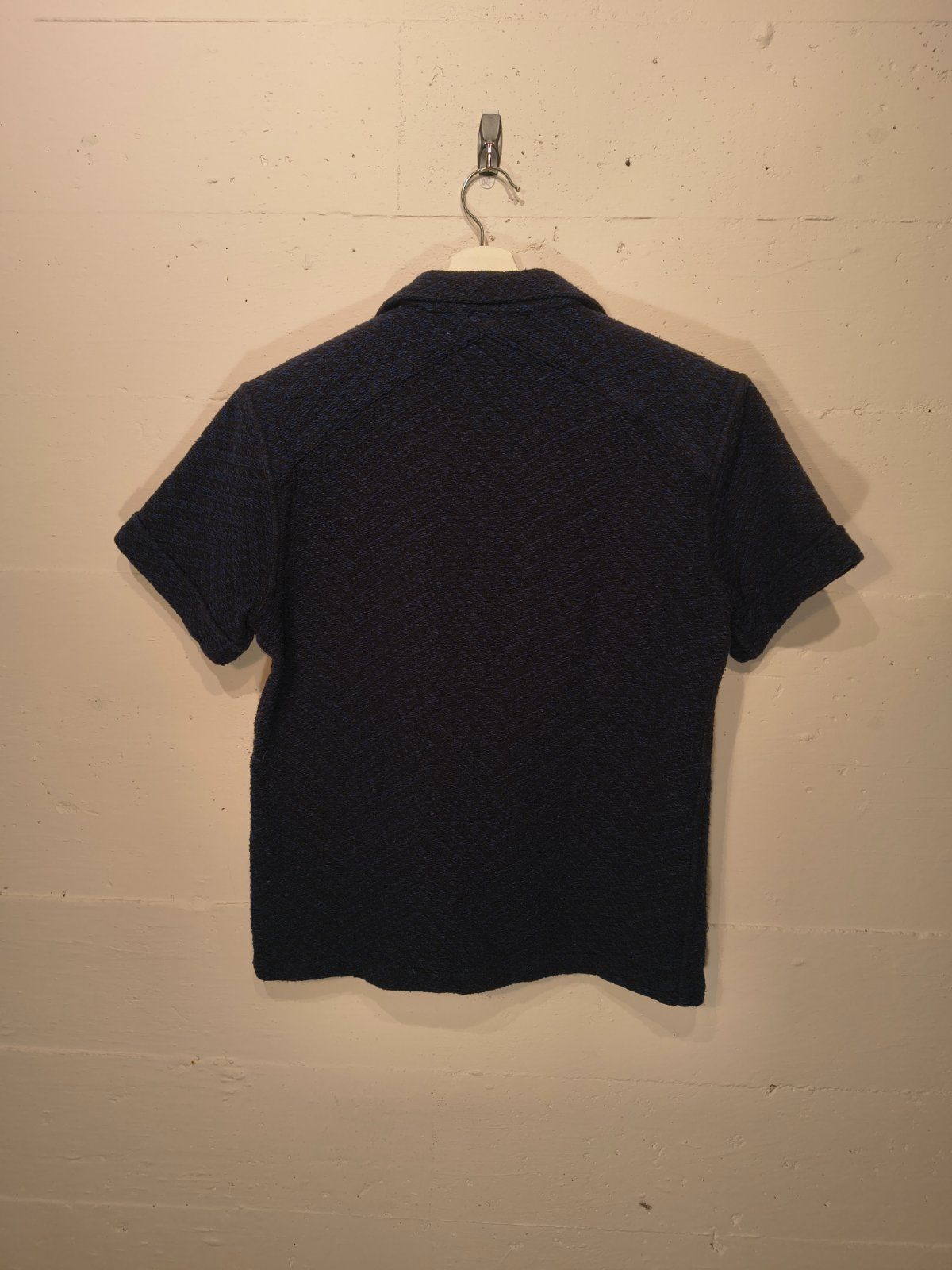 3sixteen Textured Navy Short Sleeve Camp Collar Shirt Size S - photo 2