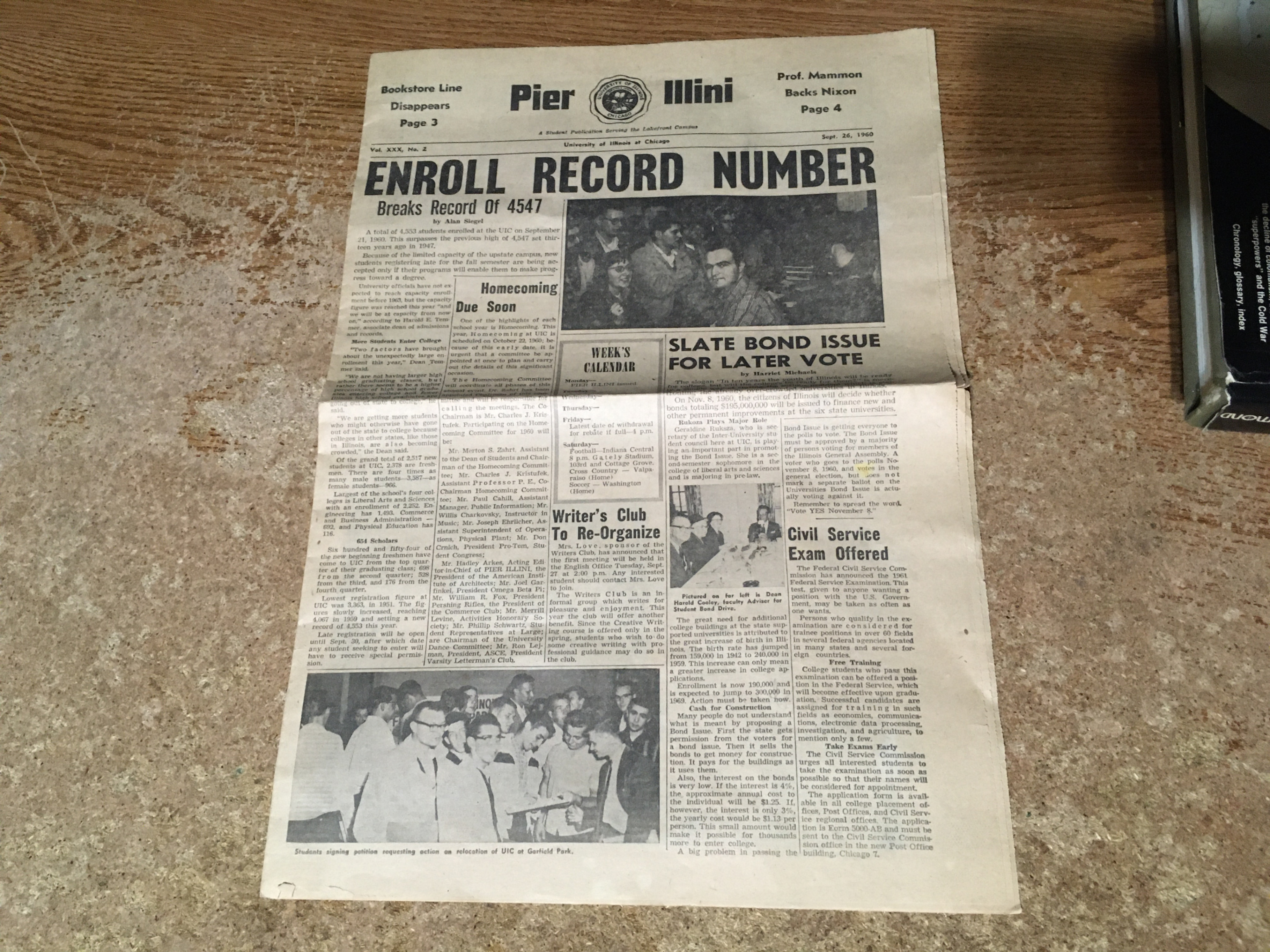 VINTAGE PIER ILLINI NEWSPAPER 9/26/1960 U OF ILLINOIS AT CHICAGO - photo 2
