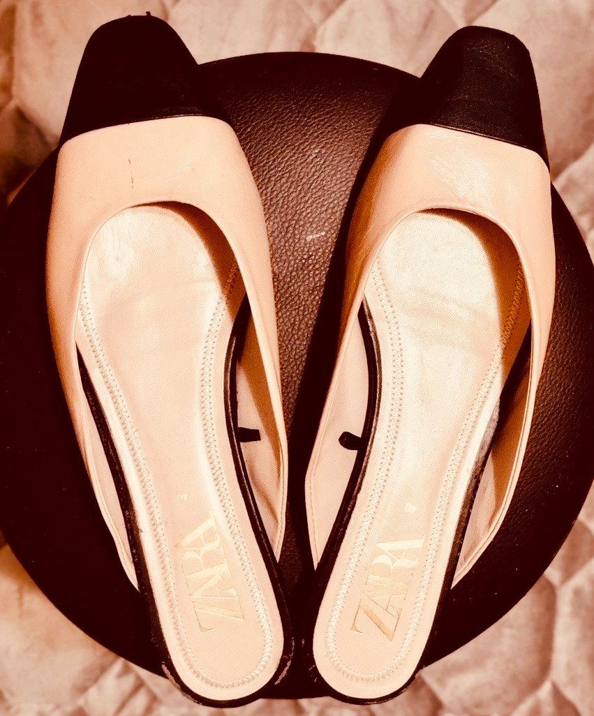 ZARA Two-Tone Cap-Toe Mules Size EU 40 - US 9-9.5