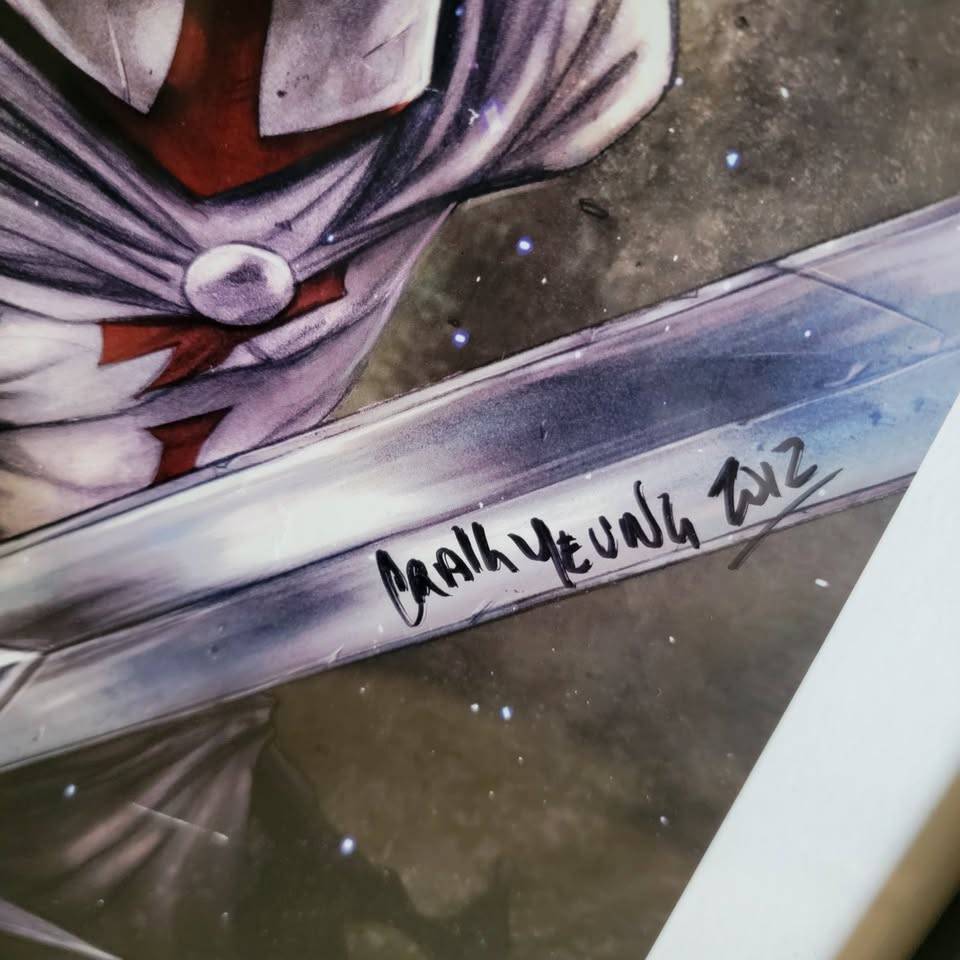 Craig Yeung Signed Teuton Fantasy Art Print Framed 15x19 - photo 2