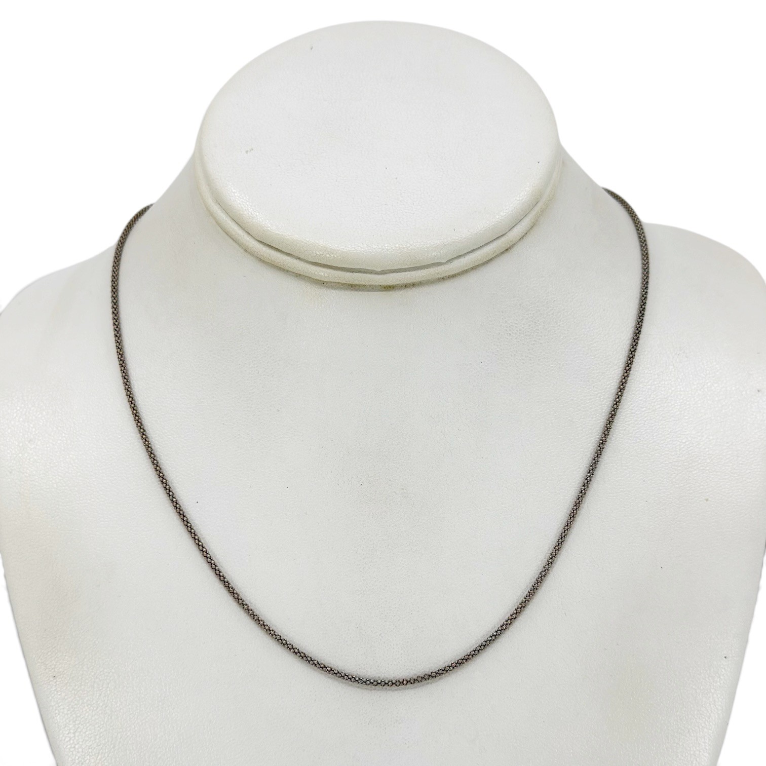 vintage sterling silver popcorn chain necklace - photo 3
