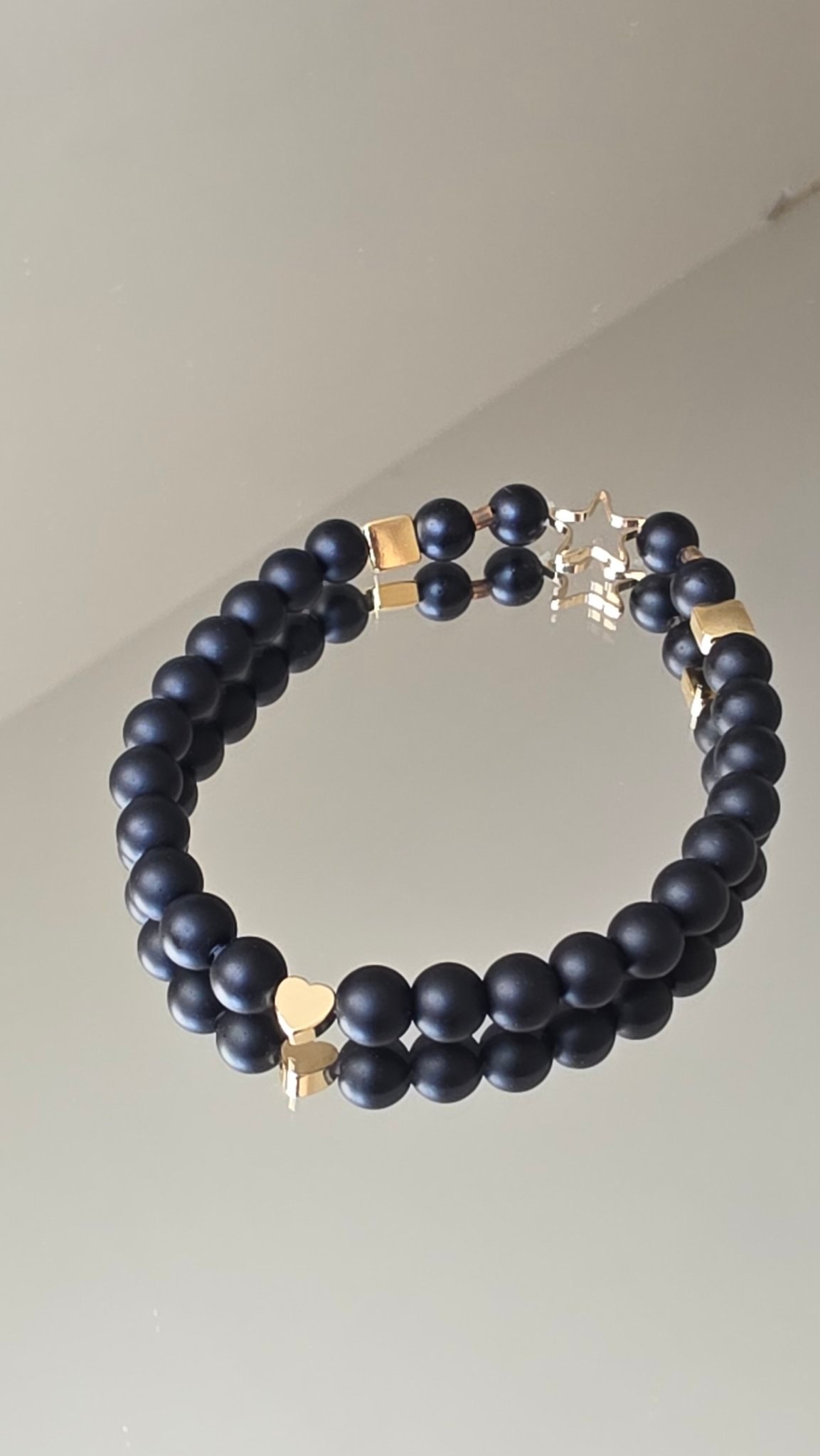 Beaded Handmade Bracelet with Star and Heart Charms