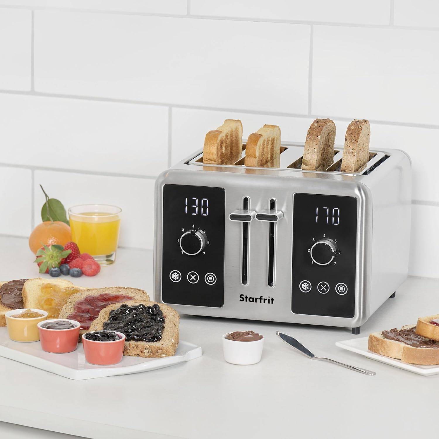 Starfrit 4-Slice Toaster, Digital Countdown, 7 Settings - photo 2