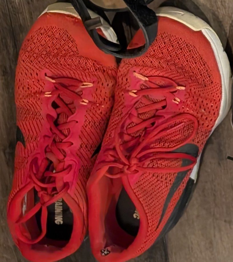 Men's Size 12-13 Red Mesh Running Shoes