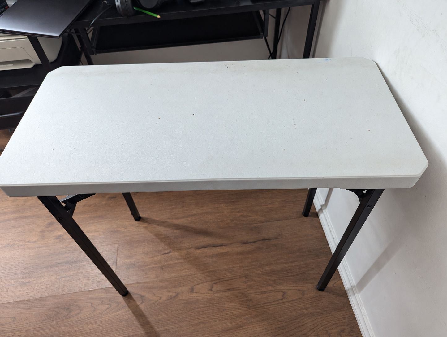 Moving Sale – White Folding Utility Table (fit 64)