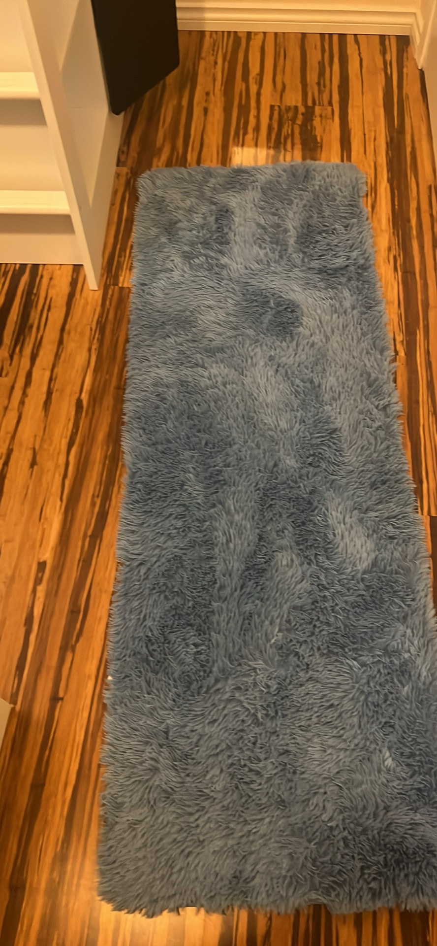 Blue Shaggy Faux Fur Runner Rug - photo 2