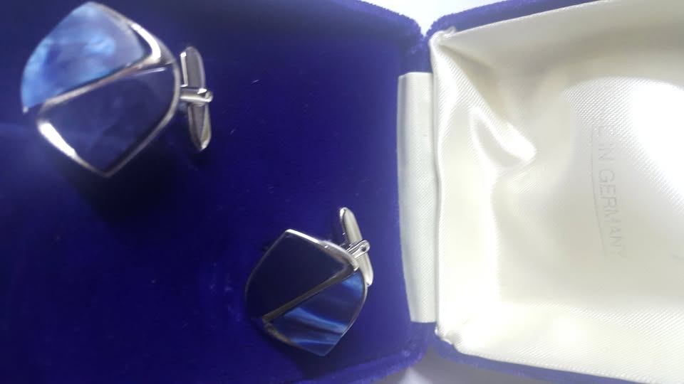 Vintage Cufflinks Lapis &Sliver tone (Made in Germany)70's &80's