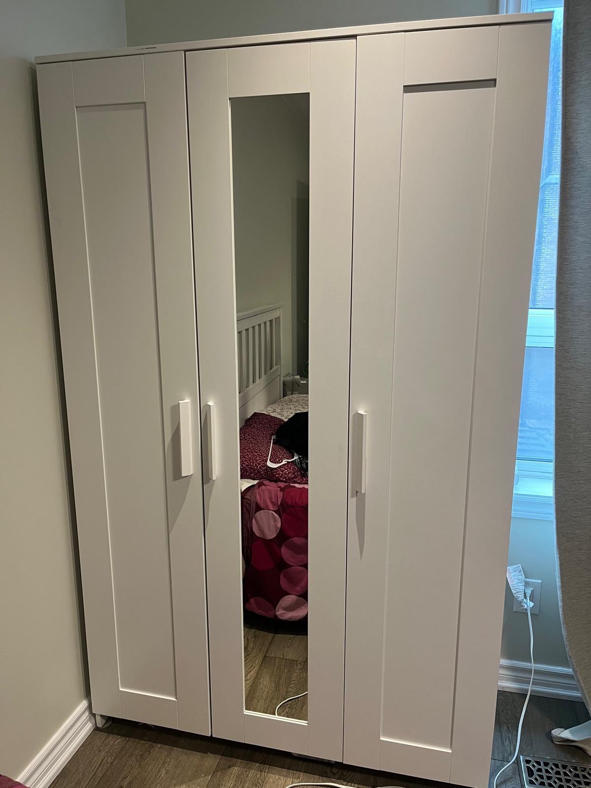 IKEA BRIMNES 3-Door Wardrobe with Mirror – Like New!