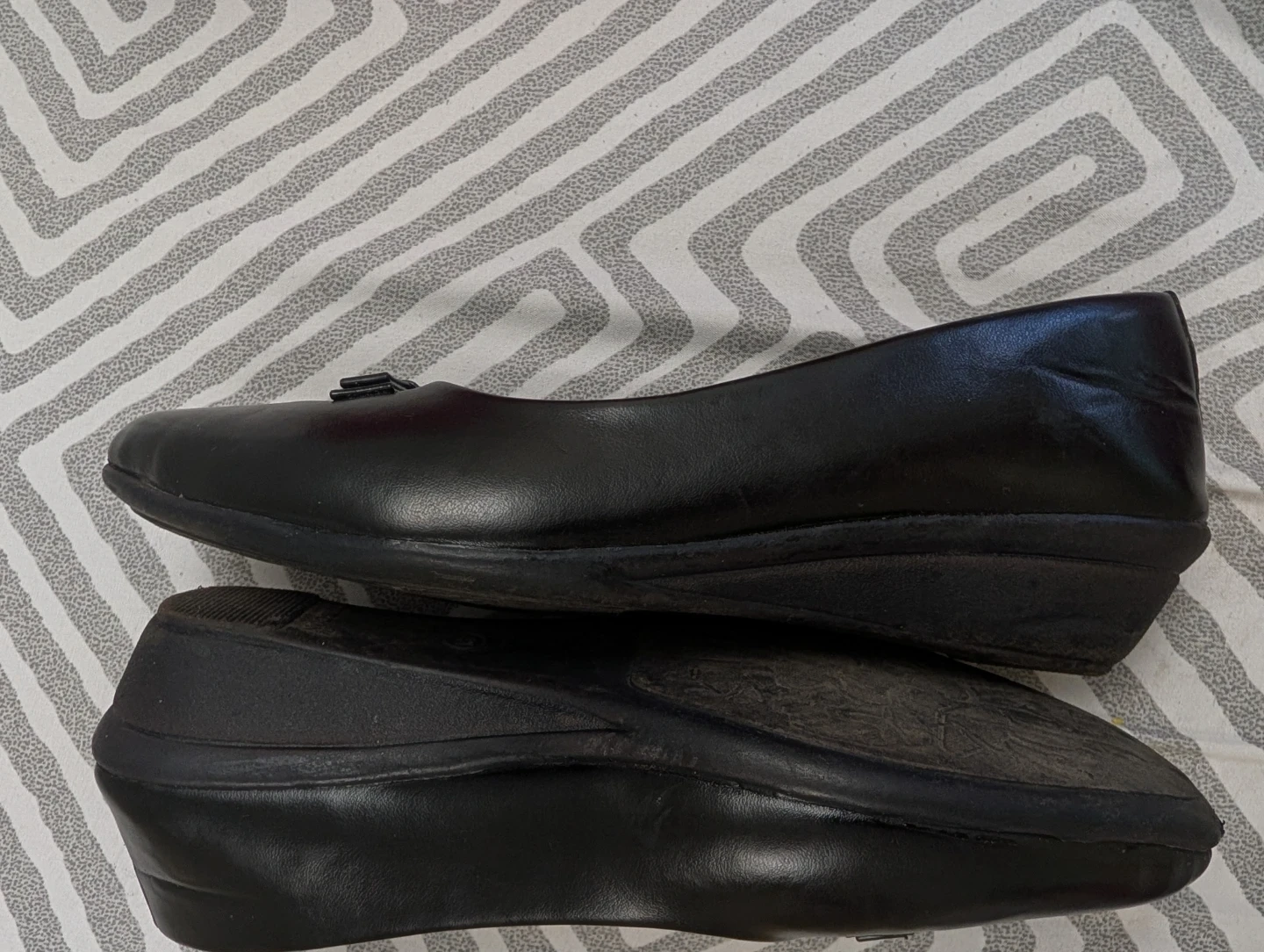 Charcoal Black Bow Wedges - photo 3