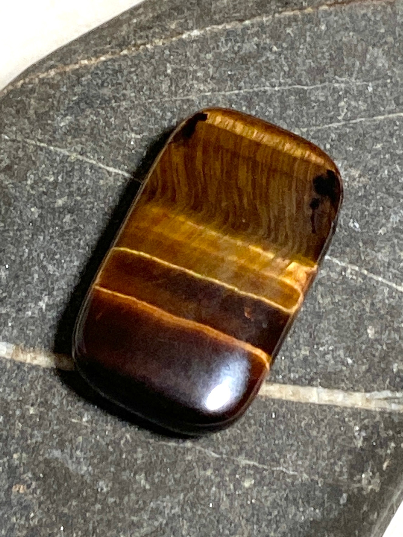 Golden Brown Tiger's Eye Pendant,Large Rectangular Gemstone - photo 4