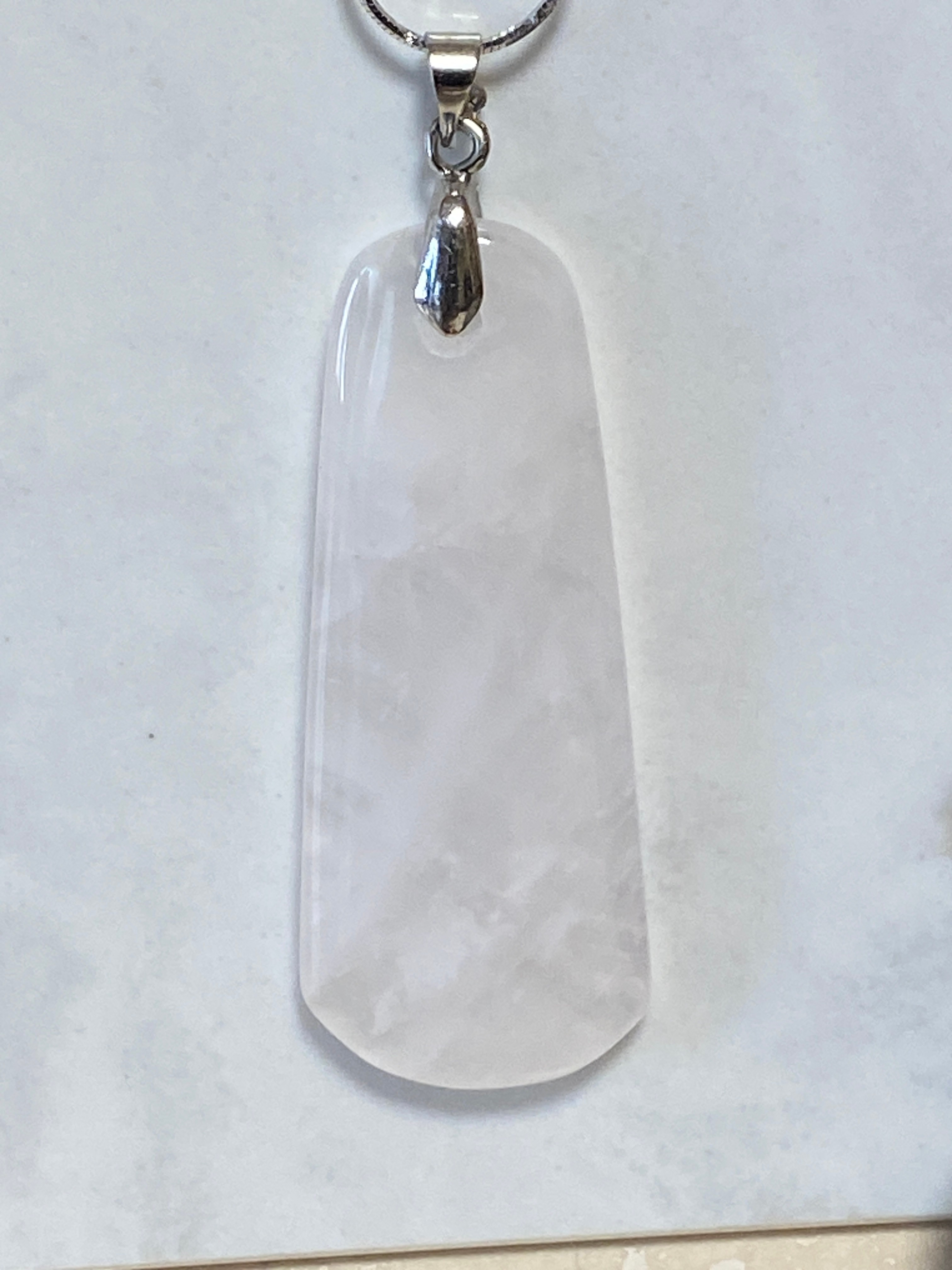 Pale Pink Rose Quartz Pendant, Large Genuine Gemstone =Pendant - photo 5